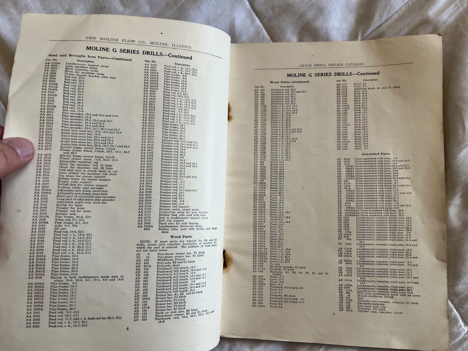 1924 Moline Repair Parts Catalog New Moline Plow Company Moline, Illinois