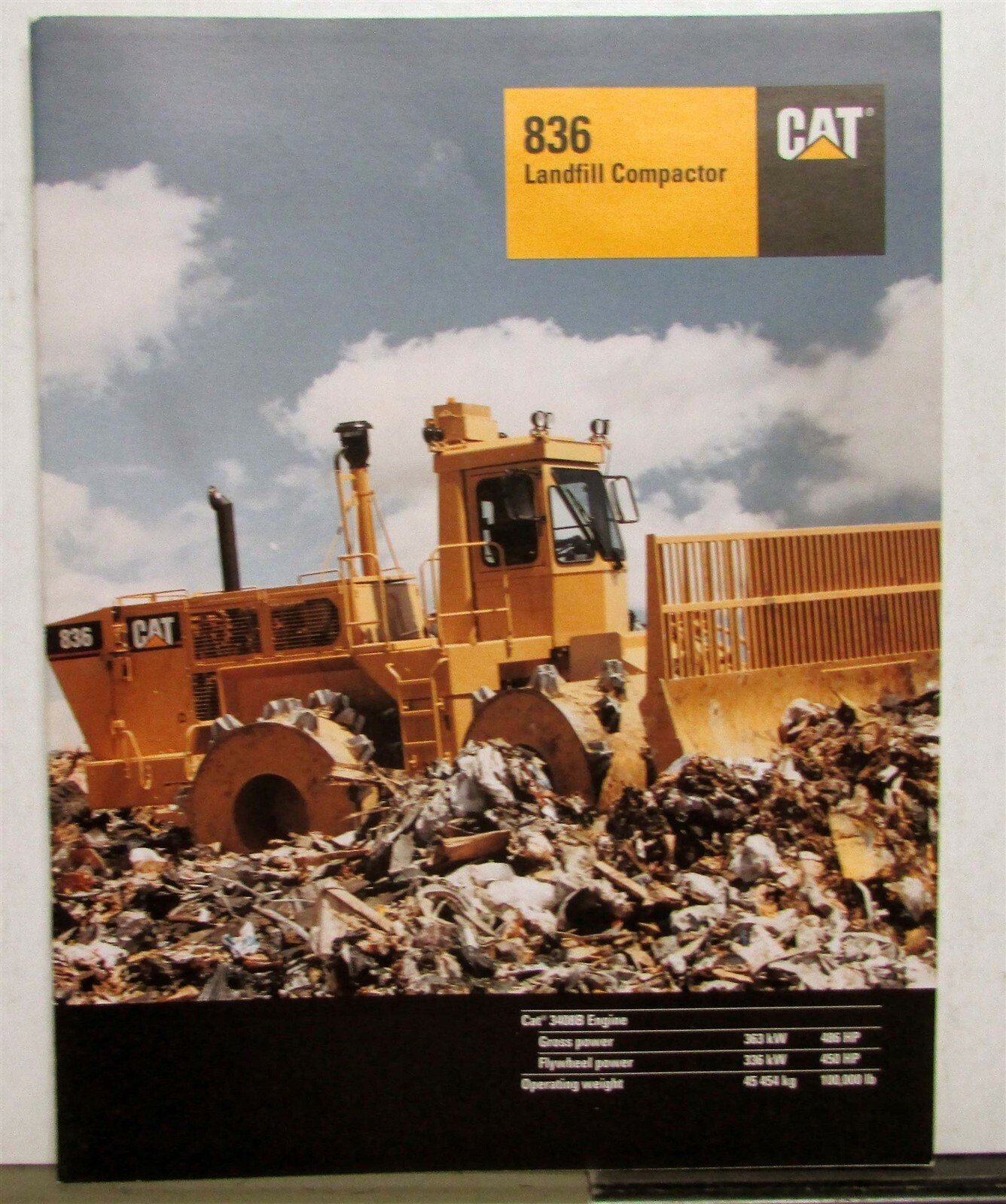 1995 Caterpillar 836 Landfill Compactor Specs Construction Sales Brochure