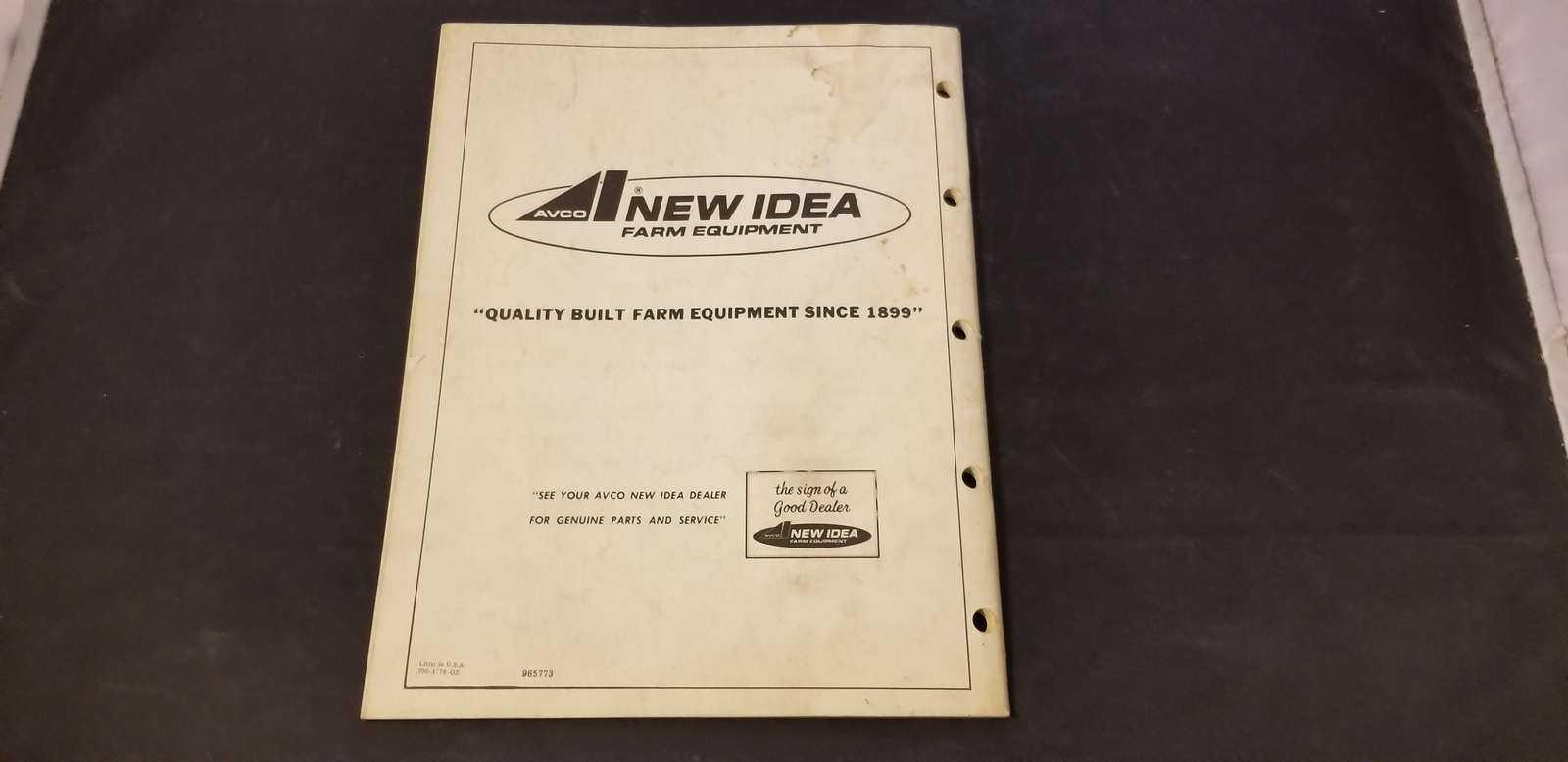 1976 Avco New Idea No 767 Uni-SuperChopper Forage Harvester Operators Manual