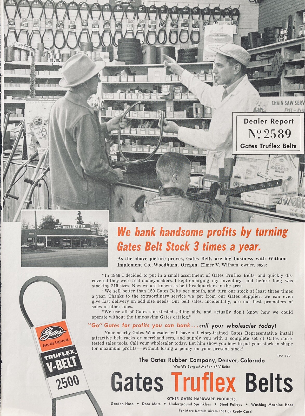 1962 AD(XG9)~GATES RUBBER CO. DENVER, CO. GATES TRUFLEX TRACTOR BELTS