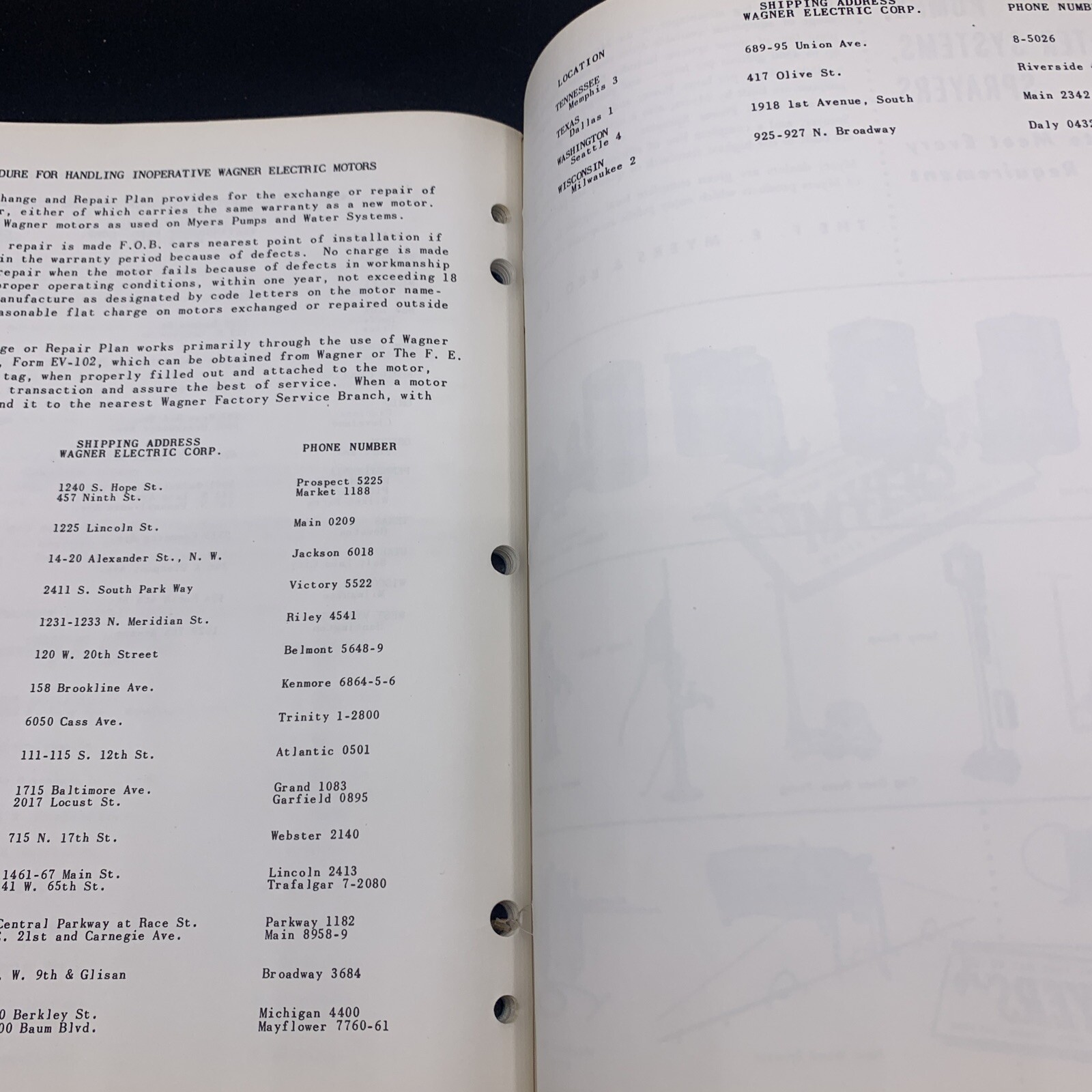 Original 1948 F.E. Myers Installation & Service Pumps Manual EJM-48