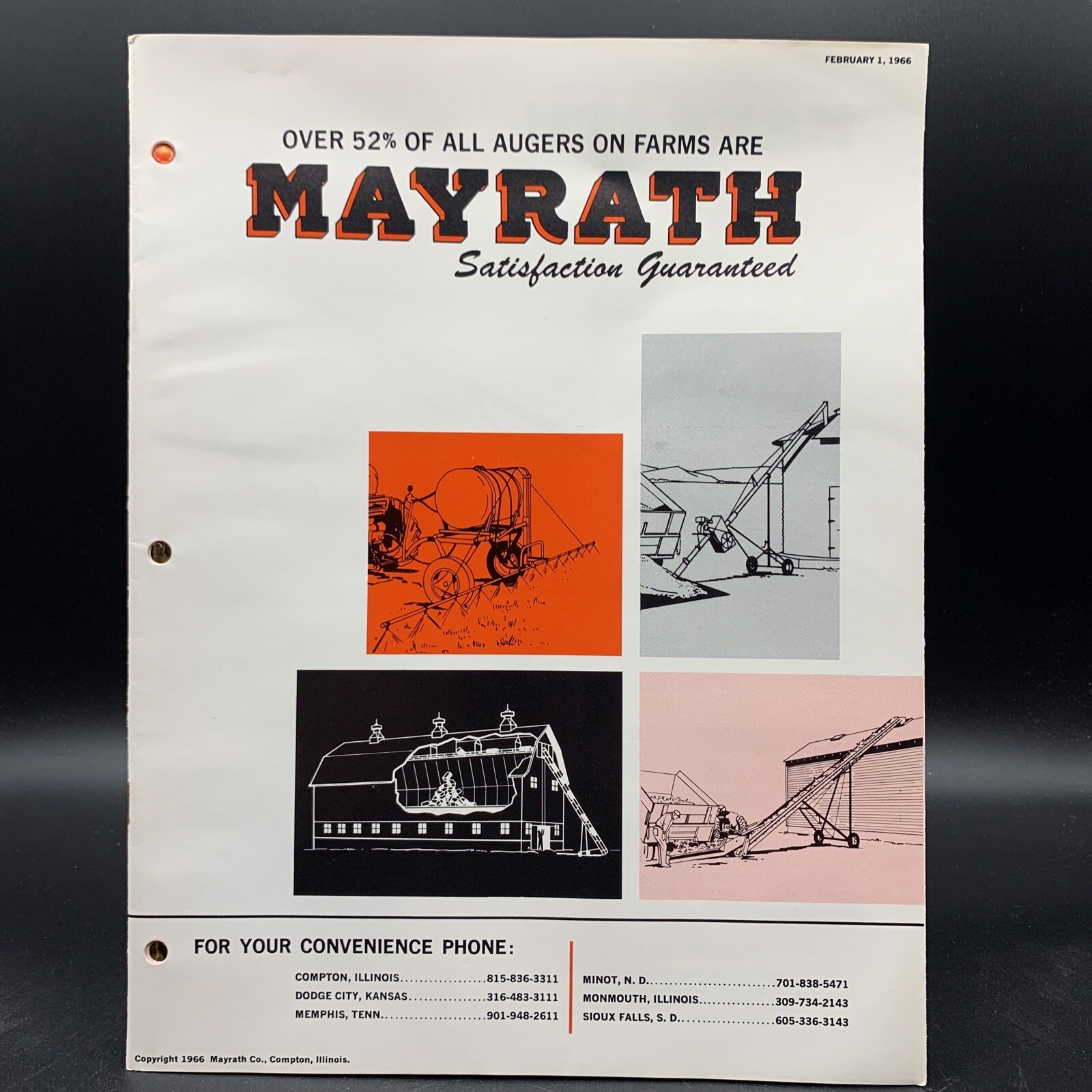 Original 1966 Mayrath Company Farm Equipment Brochure-16 Pages-Compton IL
