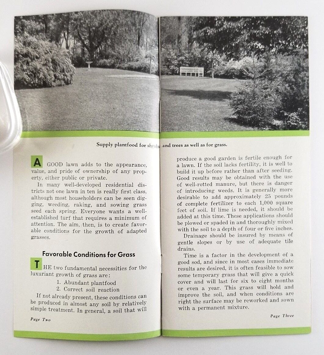 Improving Grass National Fertilizer Association Vintage Brochure 1941