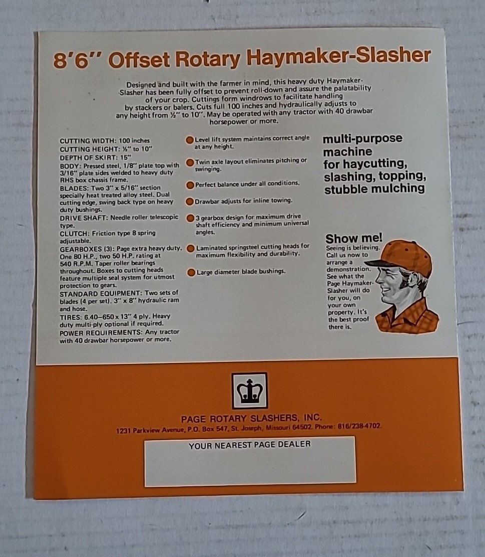 Page Multi-Purpose Rotary Haymaker Slasher Brochure