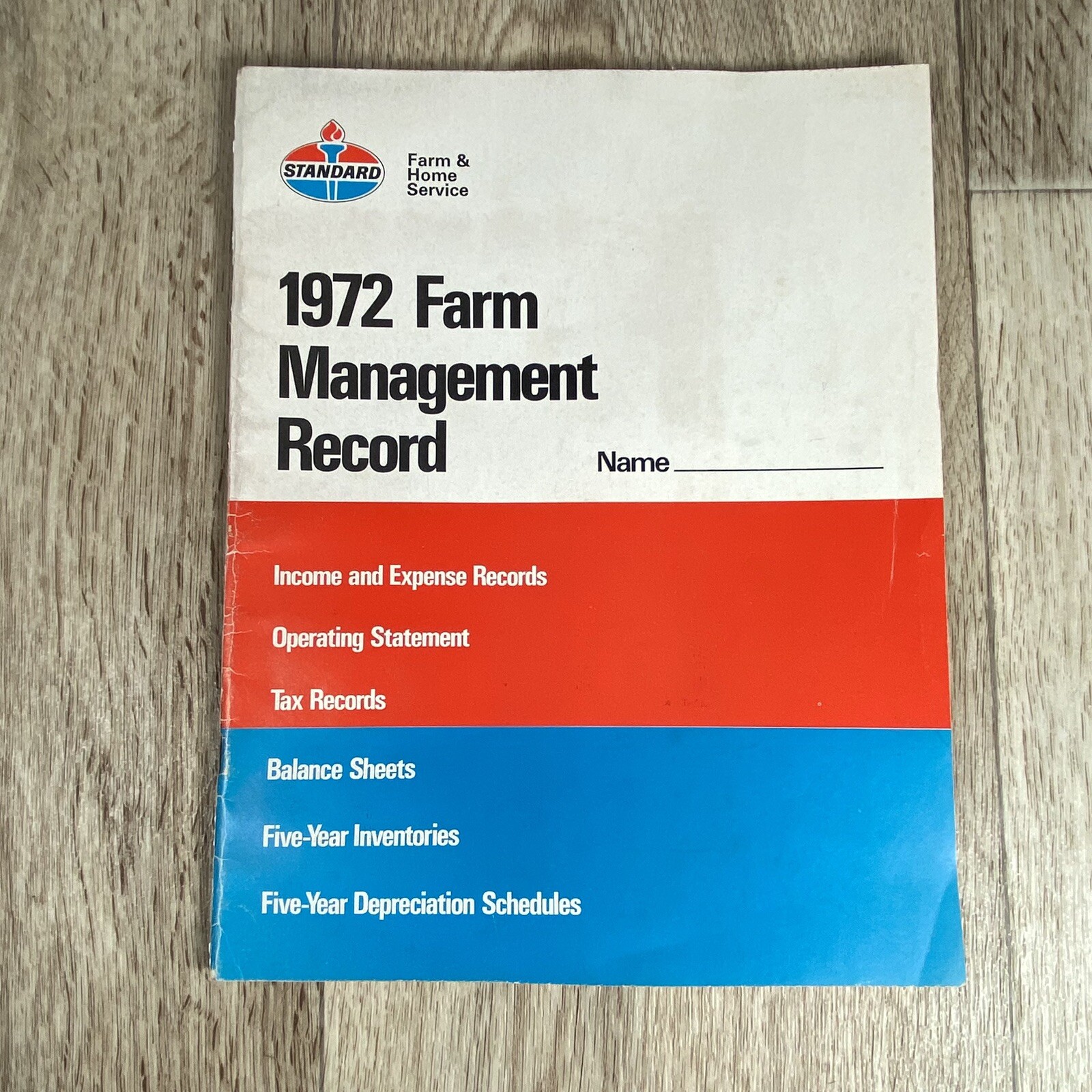 Unused Farm Accounting Record Book Standard Oil 1972 Income & Expense, Taxes