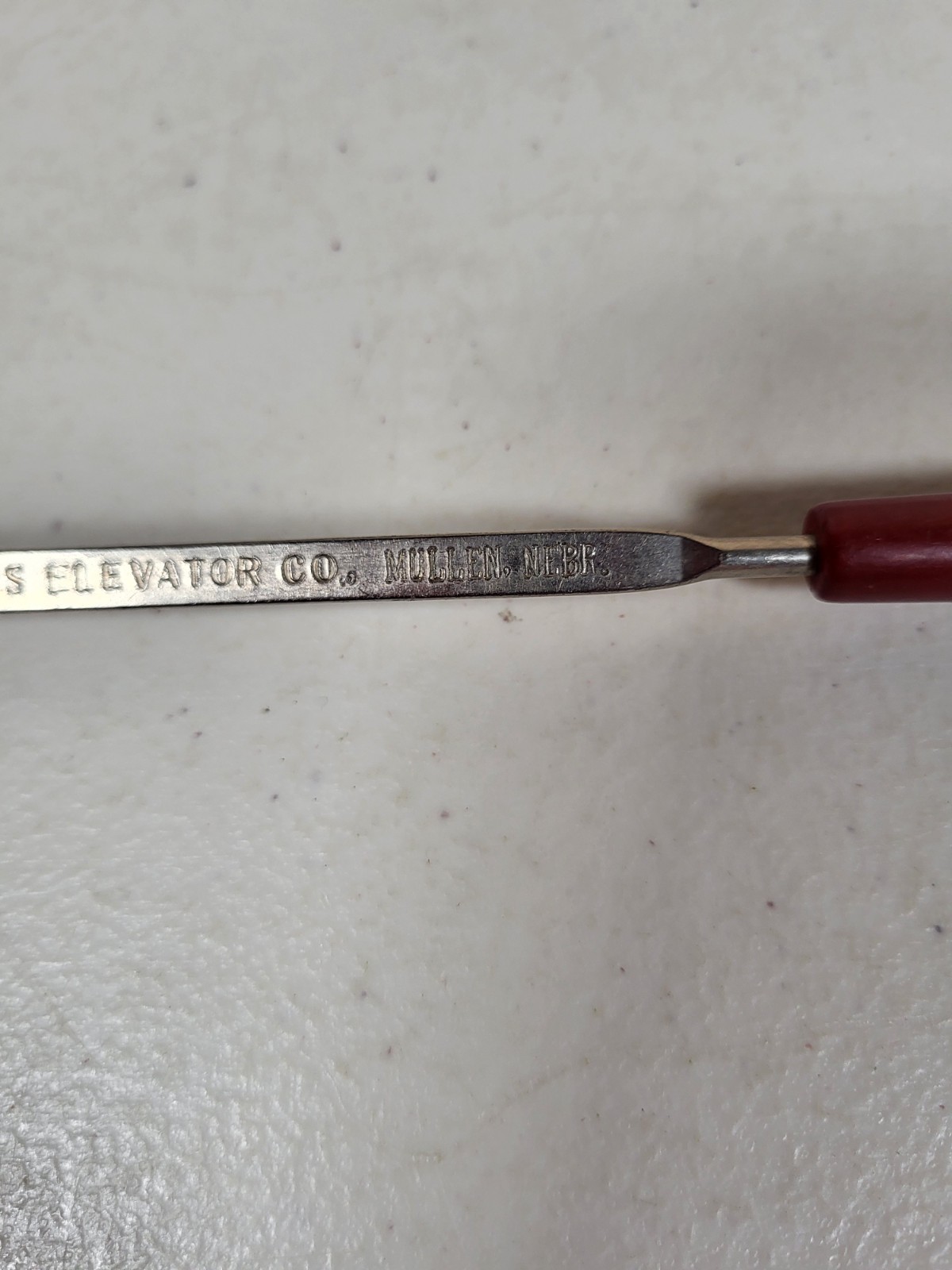 Farmer&rsquo;s Elevator Co. Mullen Nebraska Ladle Vintage Advertising