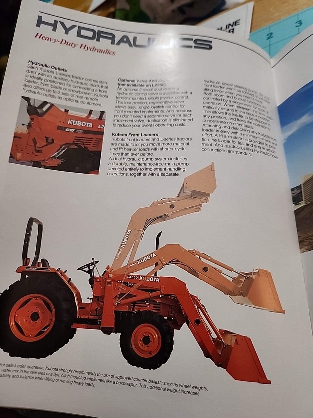 1992 Kubota Tractor Brochure L2350 L2650 L2950 L3450 L3650