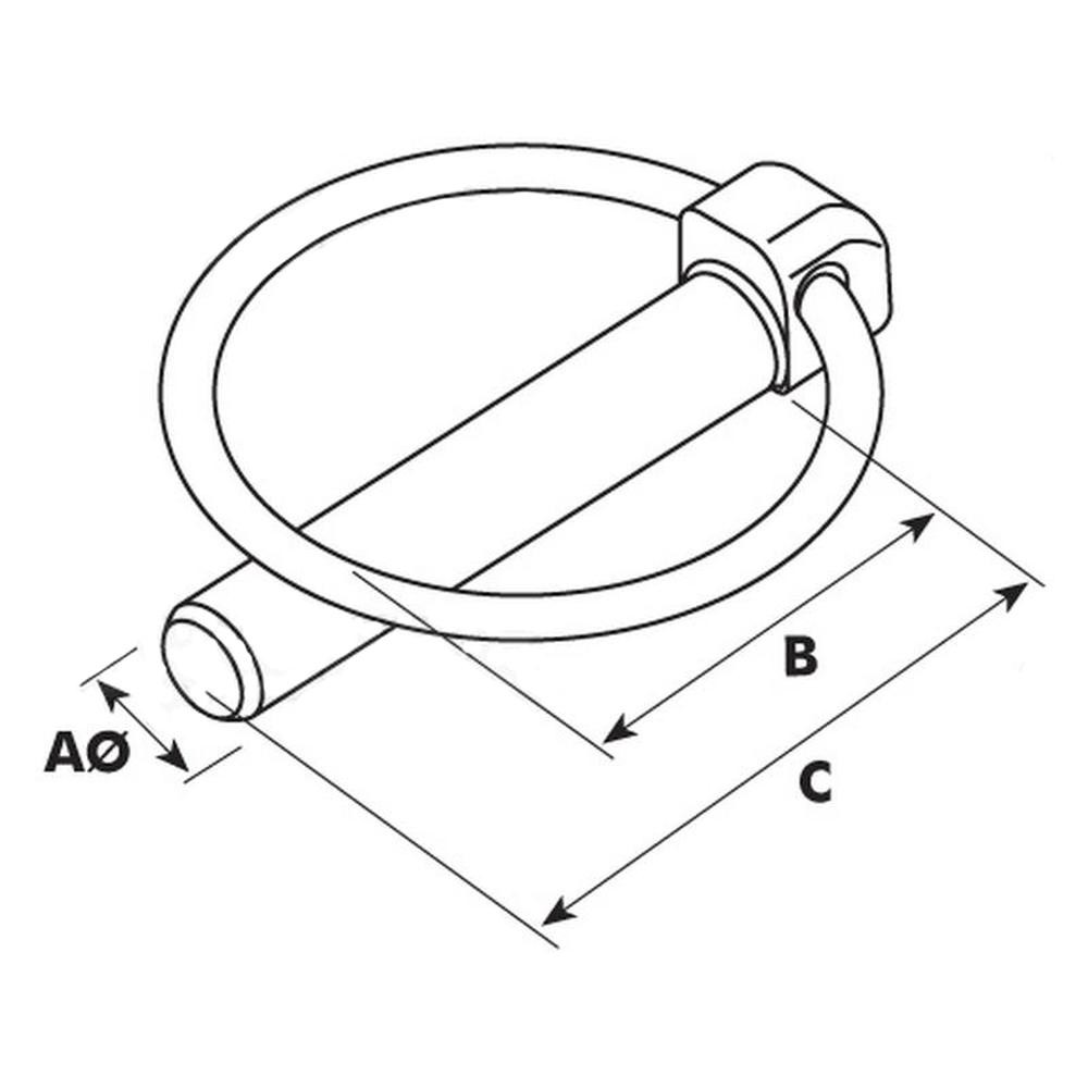 S.3546 Round Linch Pin, Pin Ø9.5mm x 44.5mm ( )