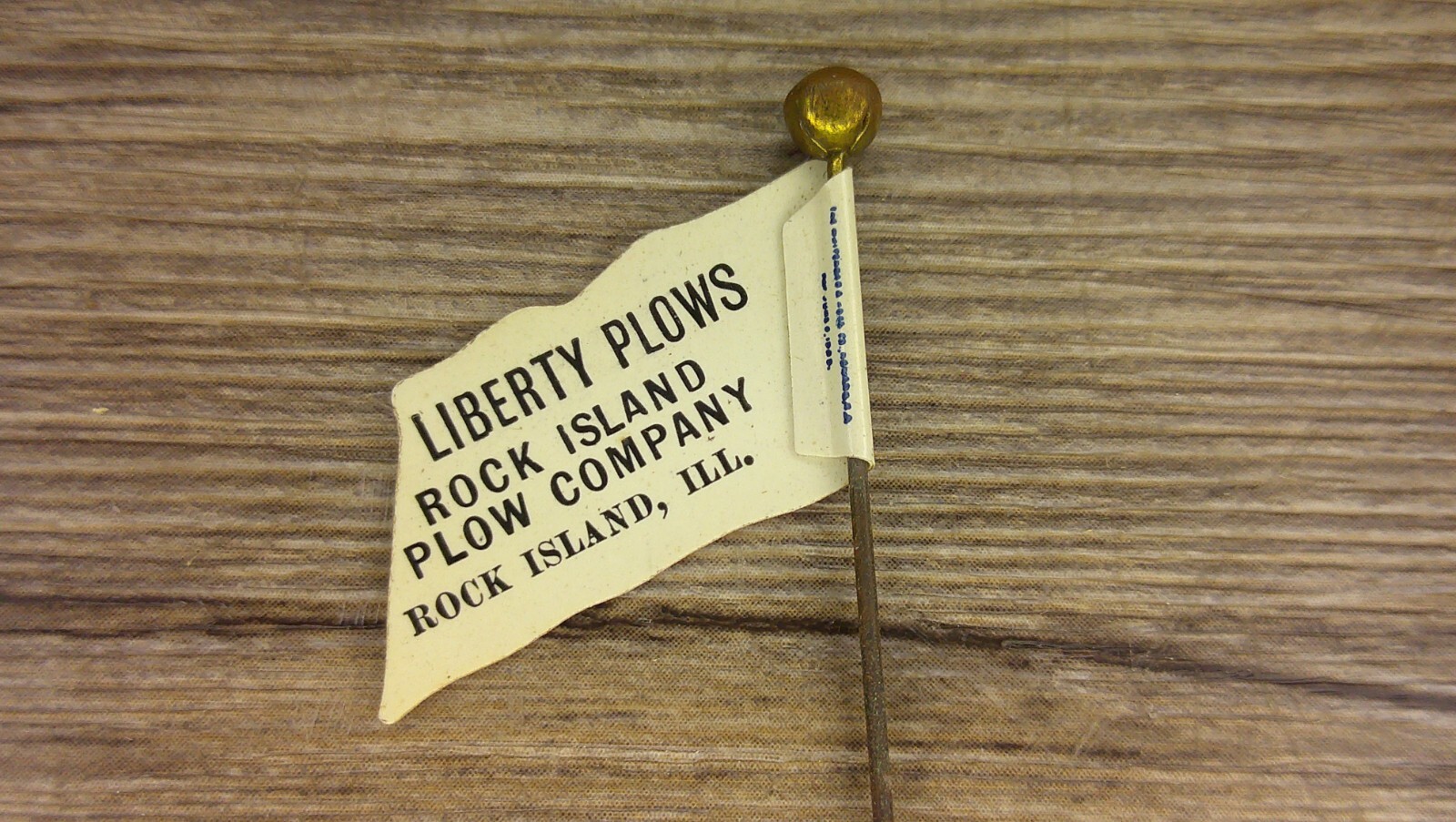 Flag stick pin advertising Liberty Plows Rock Island plow co Rock Island, Il Z93