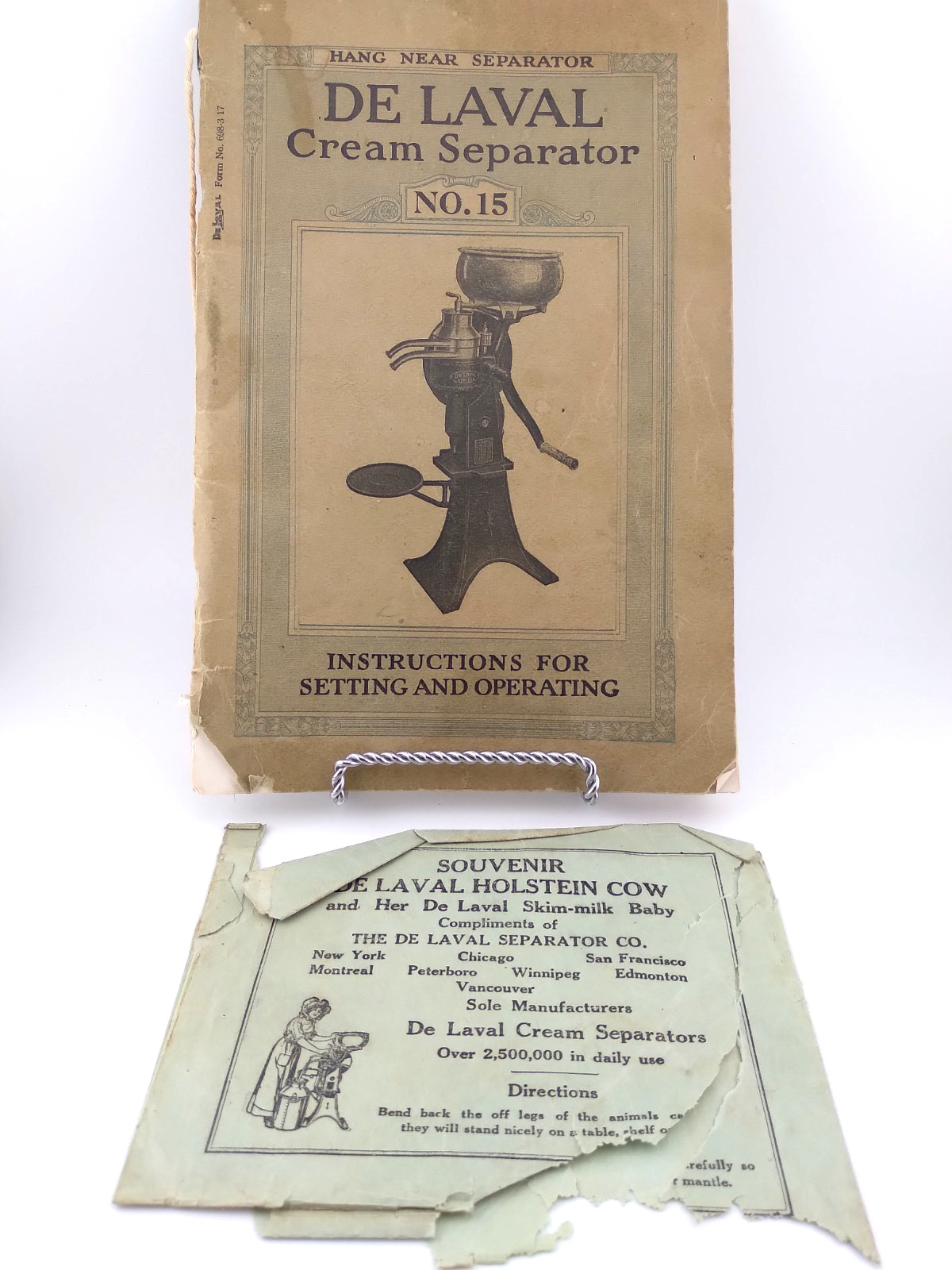 De Laval Cream Separator No. 15 Setting Up Operation Use & Cow Envelope