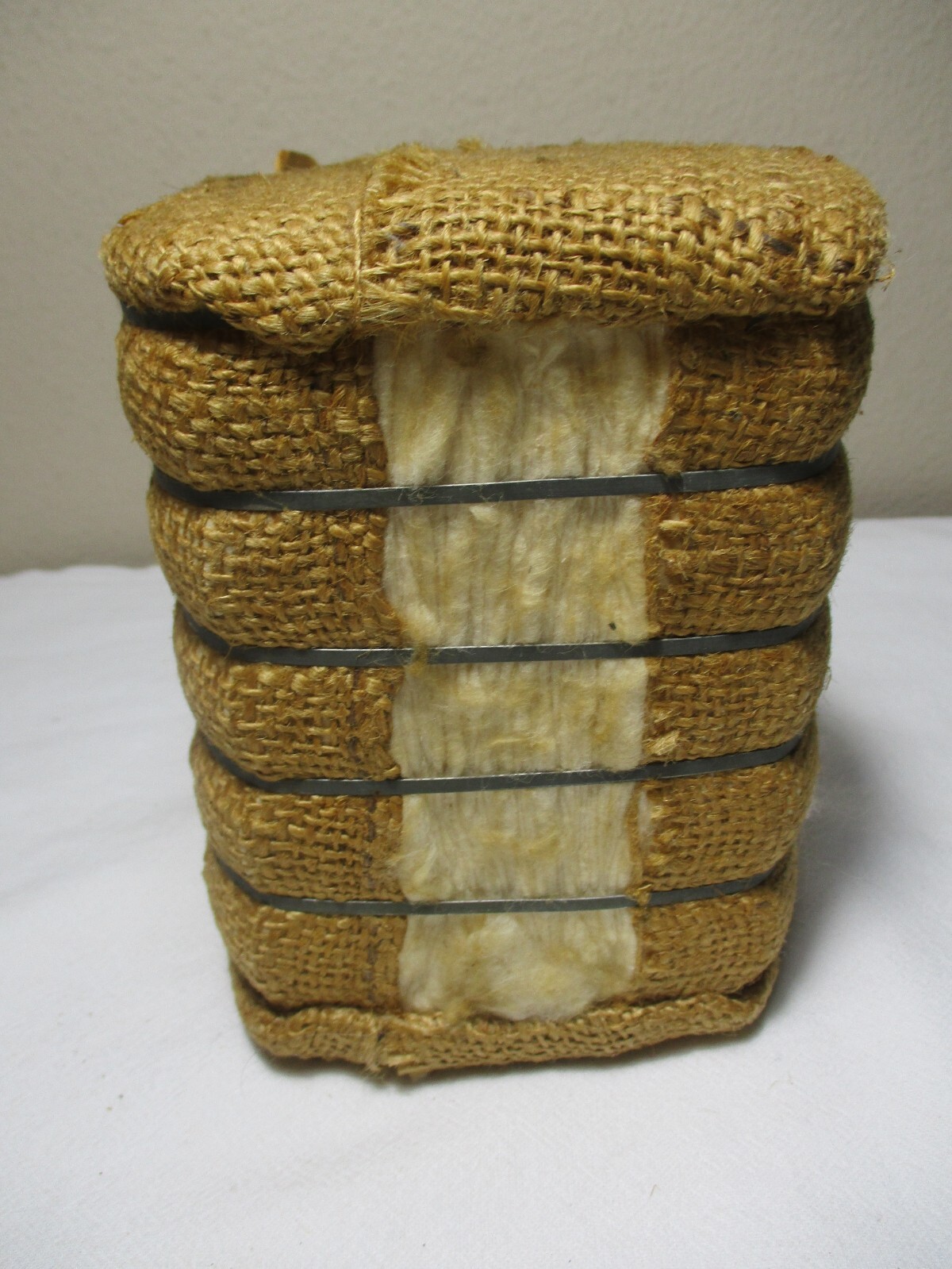 VINTAGE 5&Prime; REAL SOUVENIR COTTON BALE from GEORGIA with TAG