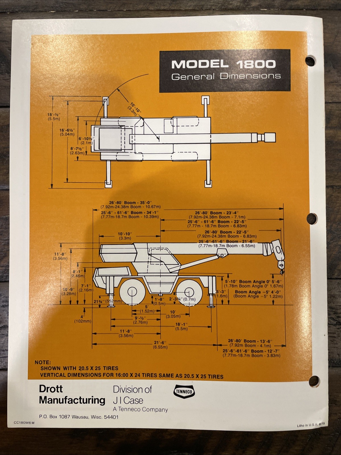 Drott Cruz-Crane Model 1800 Brochure ‘75
