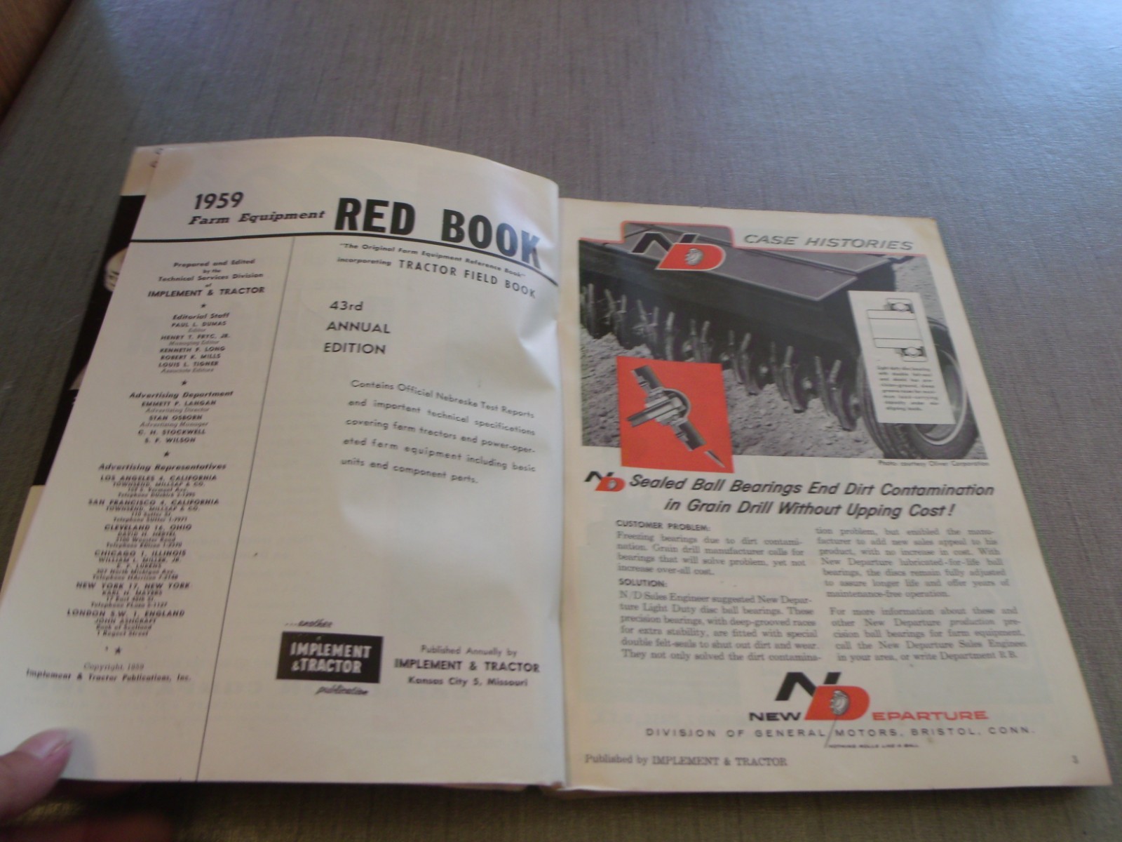 VINTAGE 1959 RED TRACTOR BOOK NEBRASKA TEST REPORTS BOOK