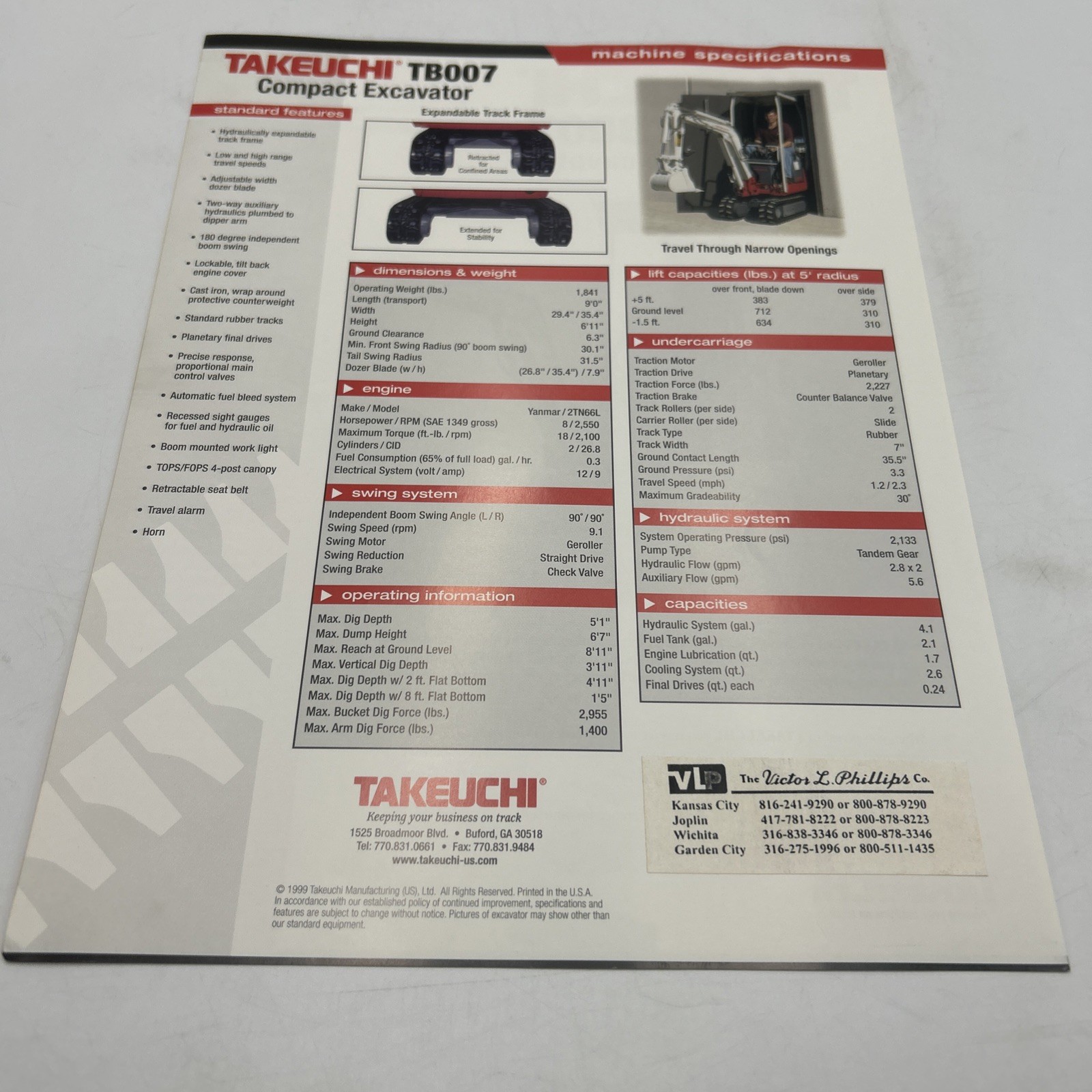 Takeuchi TB007 Compact Excavator Brochure