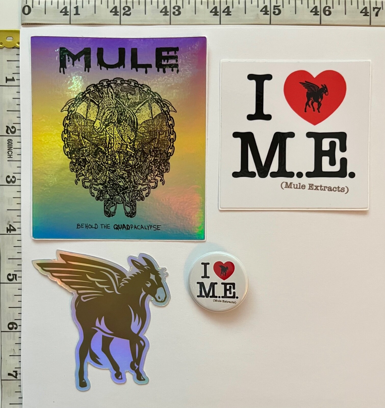 MULE EXTRACTS Button /Sticker Sets – OREGON, USA Cannabis Industry Advertisement