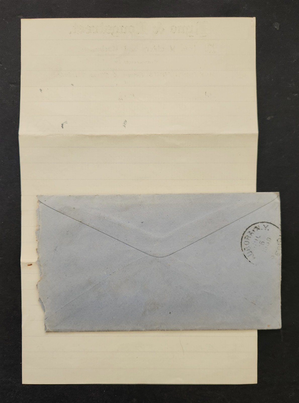 1889 antique RYNO & LONGSTREET farmer village ny LETTER COVER machinist HUSTED