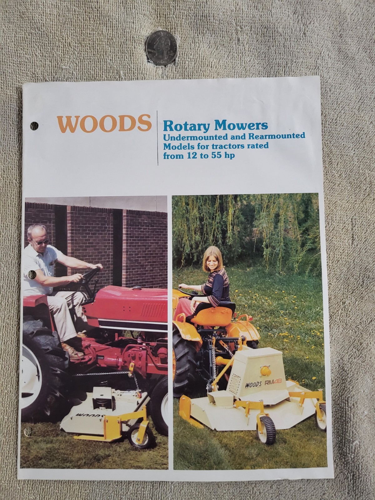 Vintage 1980s WOODS Rotary Mower BROCHURE Belly & Rear mount Lawn Mowers tractor
