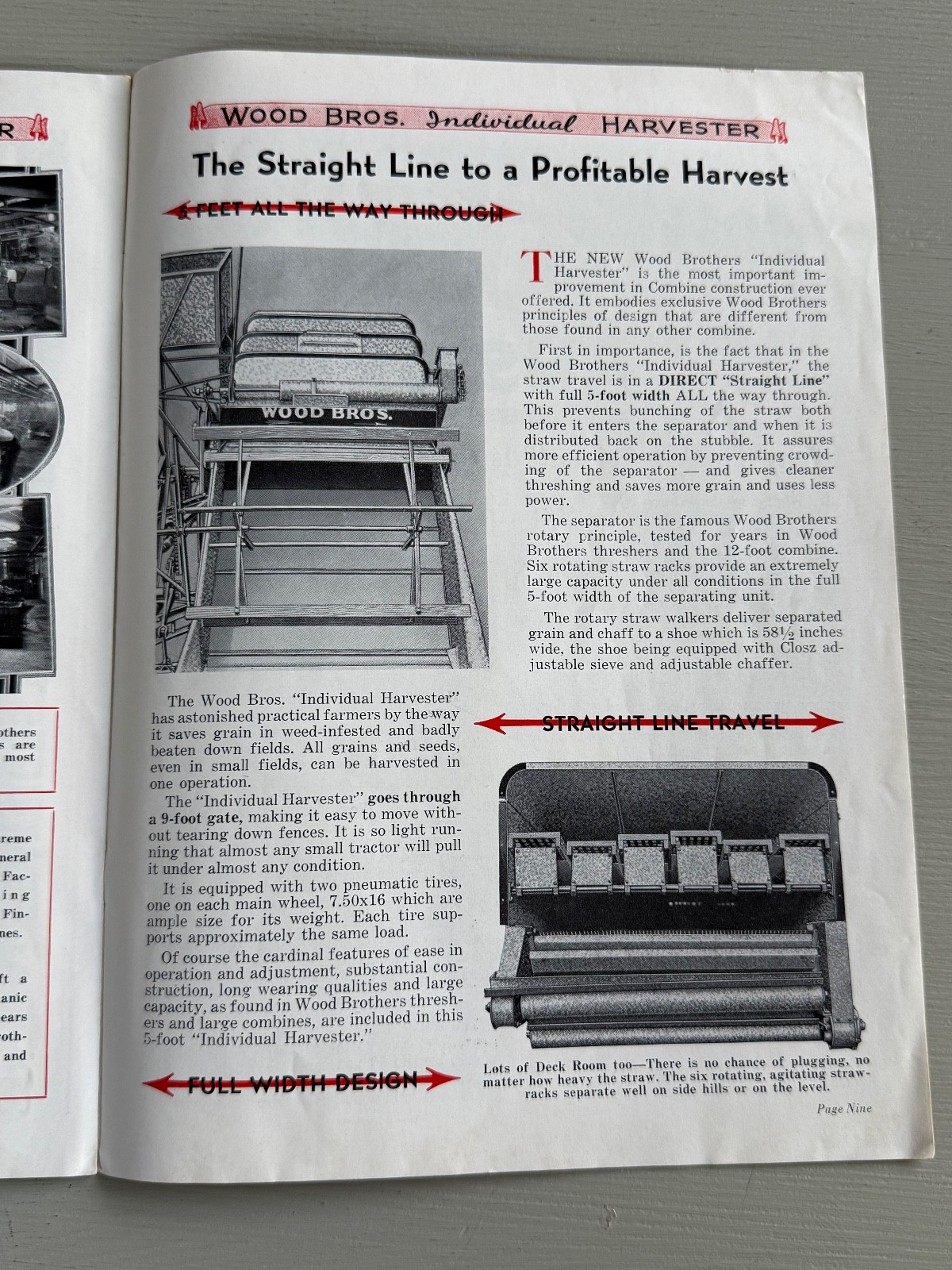 Vintage Brochure Wood Brothers Thresher Wheat Harvest Des Moines IA Farm 1938