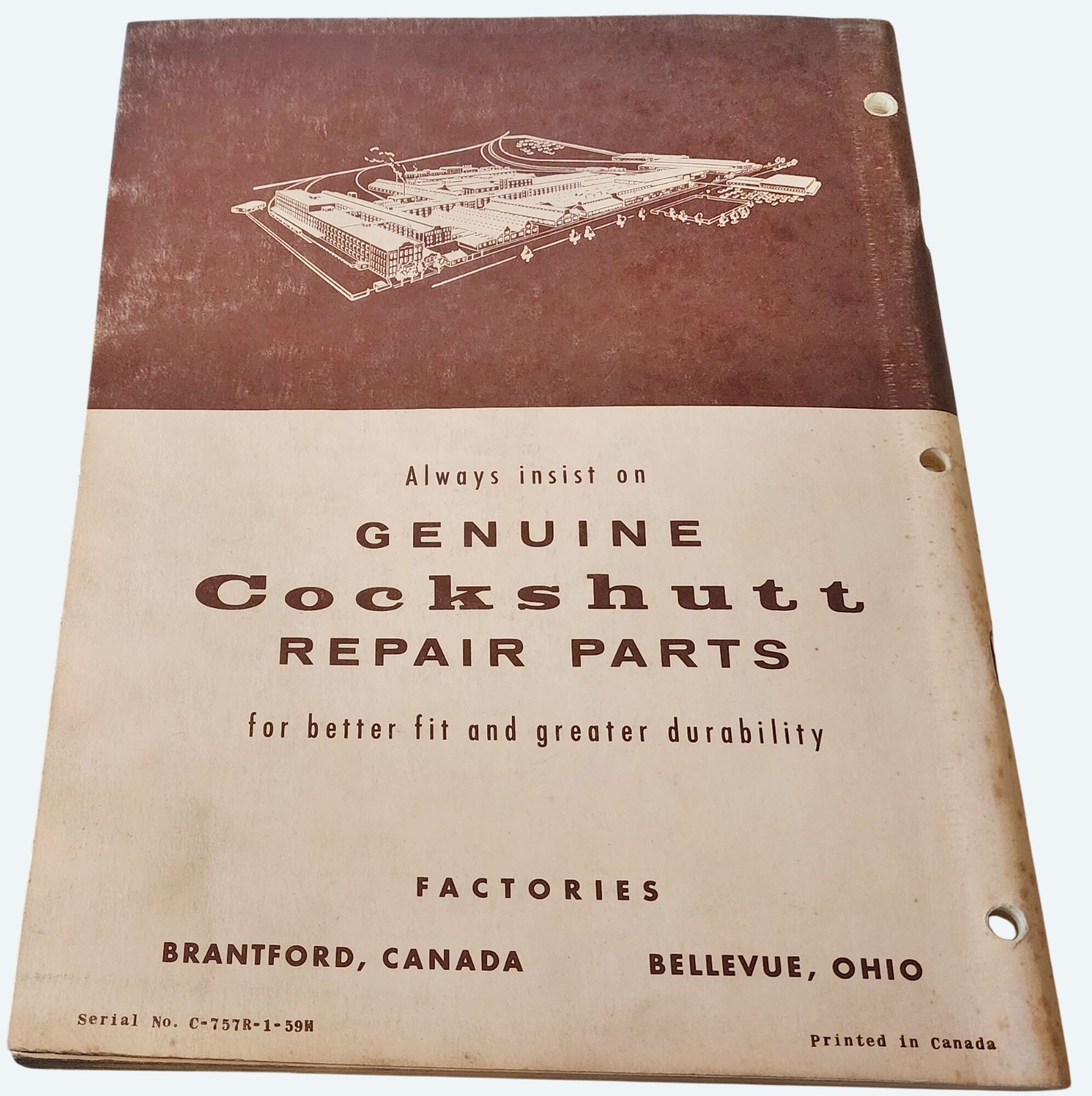 Vtg 1959 Cockshutt SP427 & SP428 Harvester Combines Parts List Manual