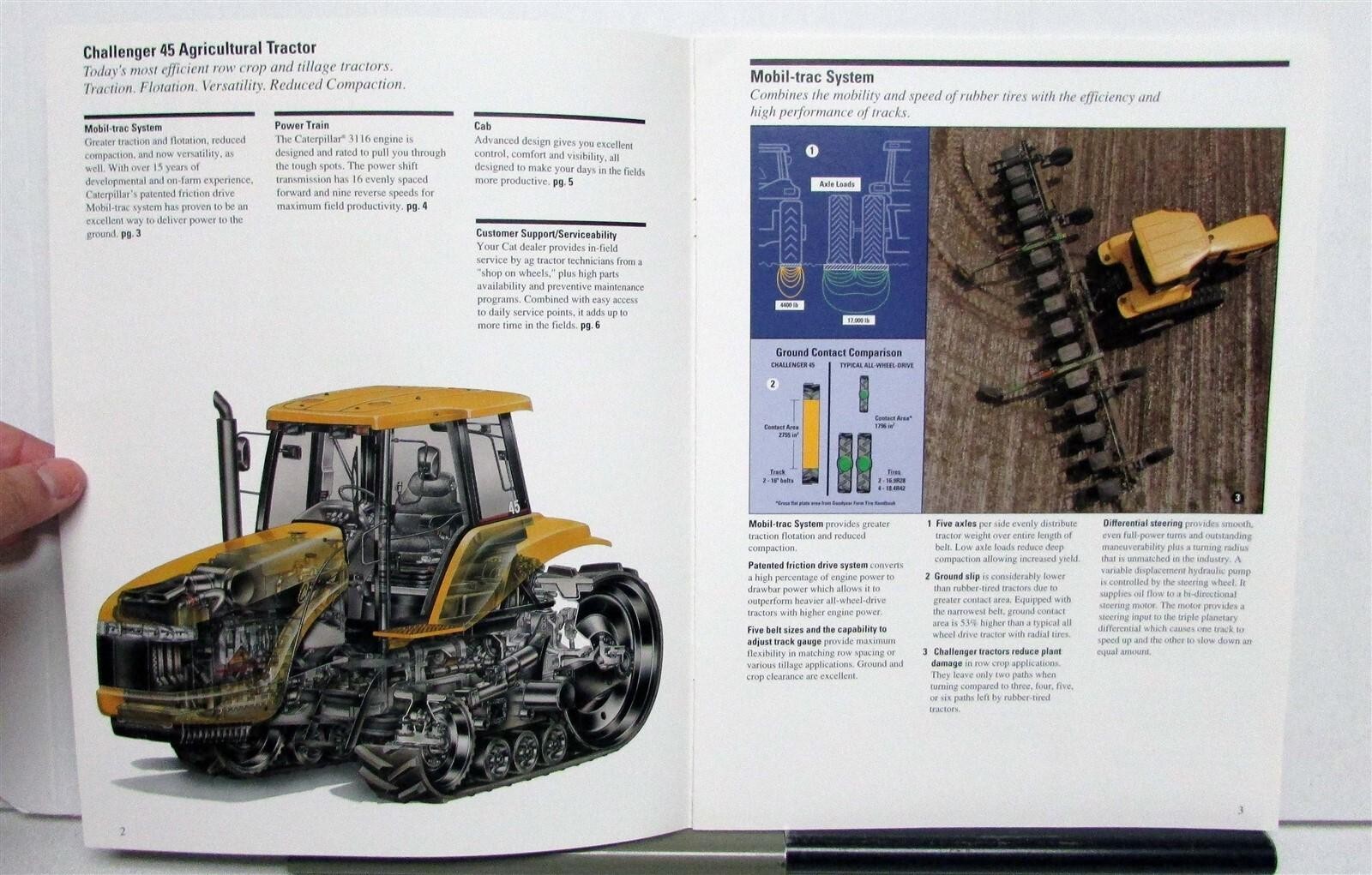 1996 Caterpillar Challenger 45 Articulated Tractor Specs Sales Brochure