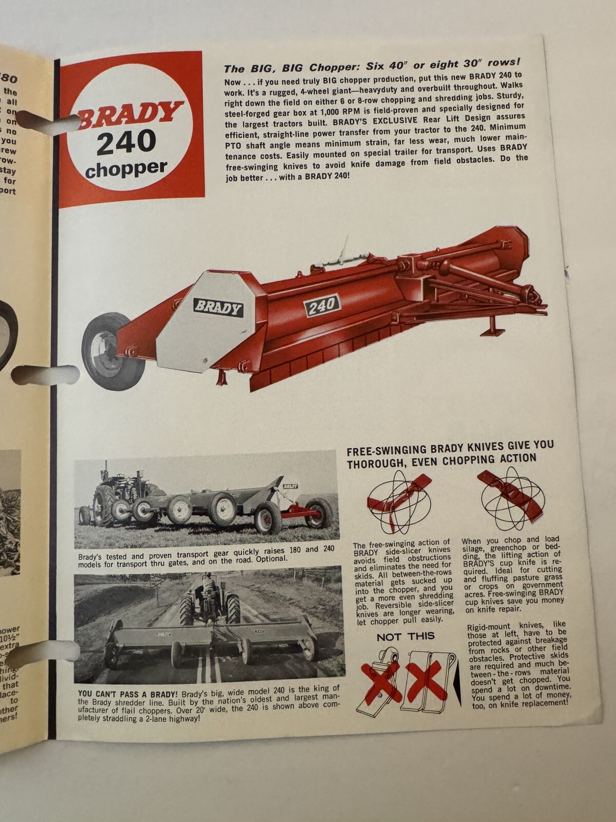 Vintage Brady Multi-Crop Choppers Dealer Sales Brochure Showroom Catalog