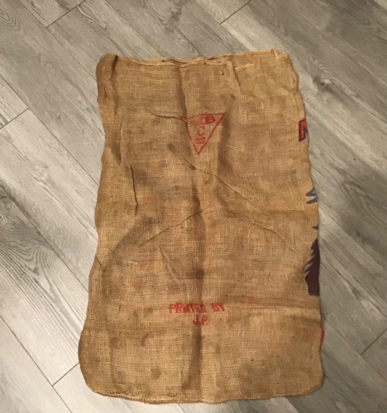 Vintage Northern Flight 100 lbs Potato Burlap Sack, North Dakota Potatoes