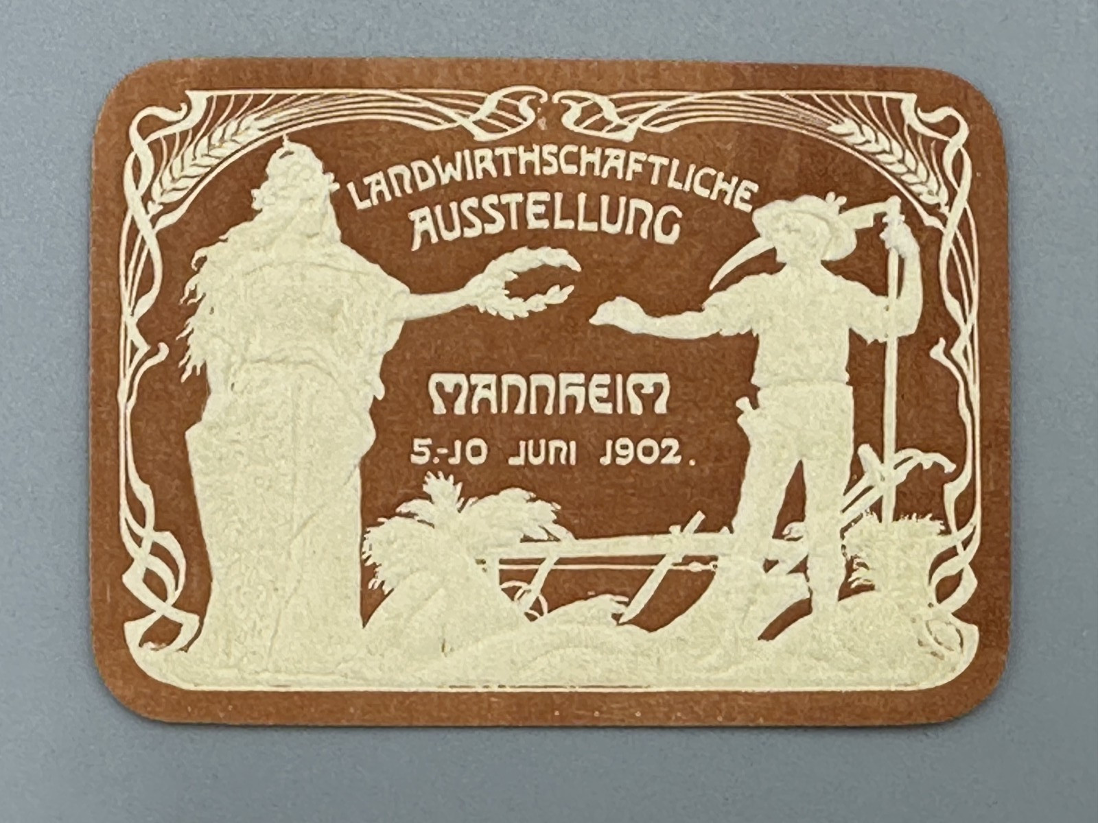 1908 STUTTGART Germany FARM EXPO Agricultural ANIMAL Advertising POSTER STAMP