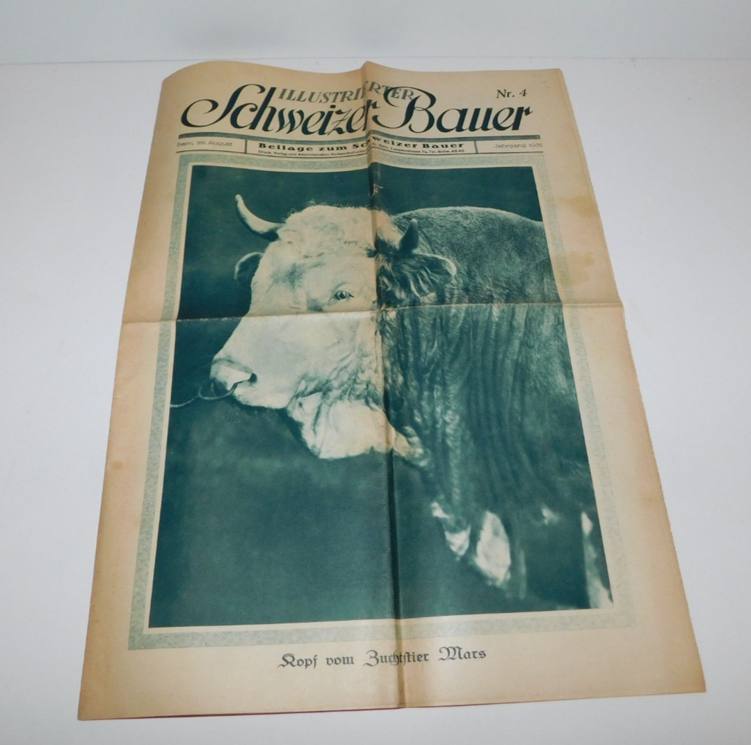 VINTAGE 1920&rsquo;S SWISS CATTLE PAMPHLETS & 1931 SCHWEIZER BAUER PAPER TRACTOR ADS
