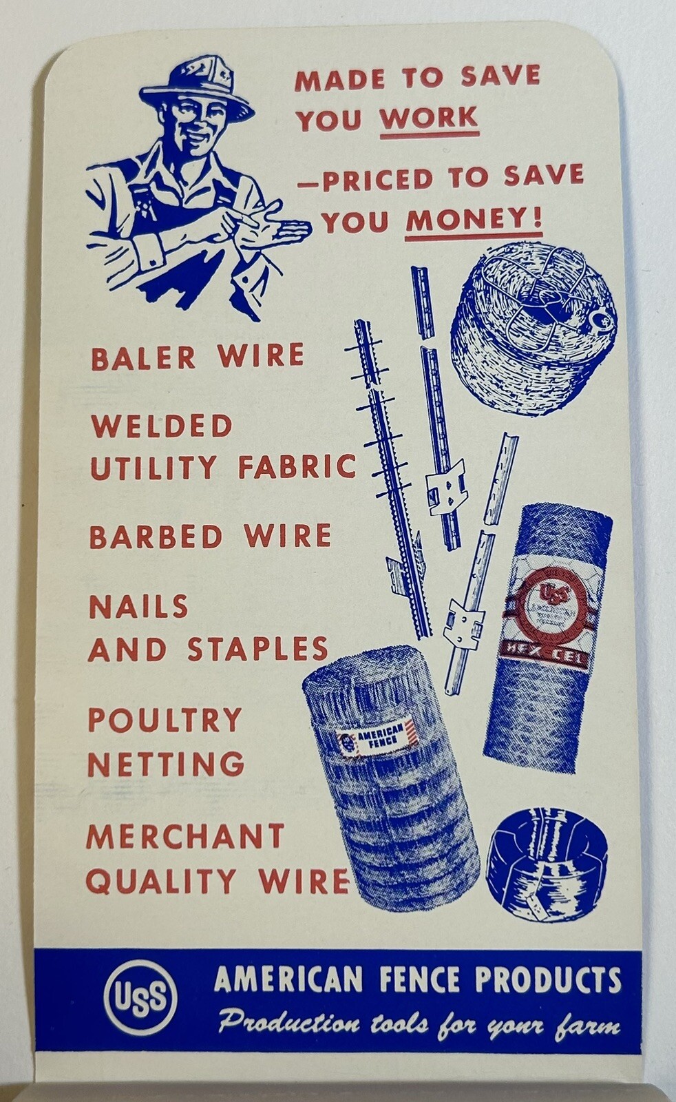 American Fence USS Notebook, Retro American Ephemera