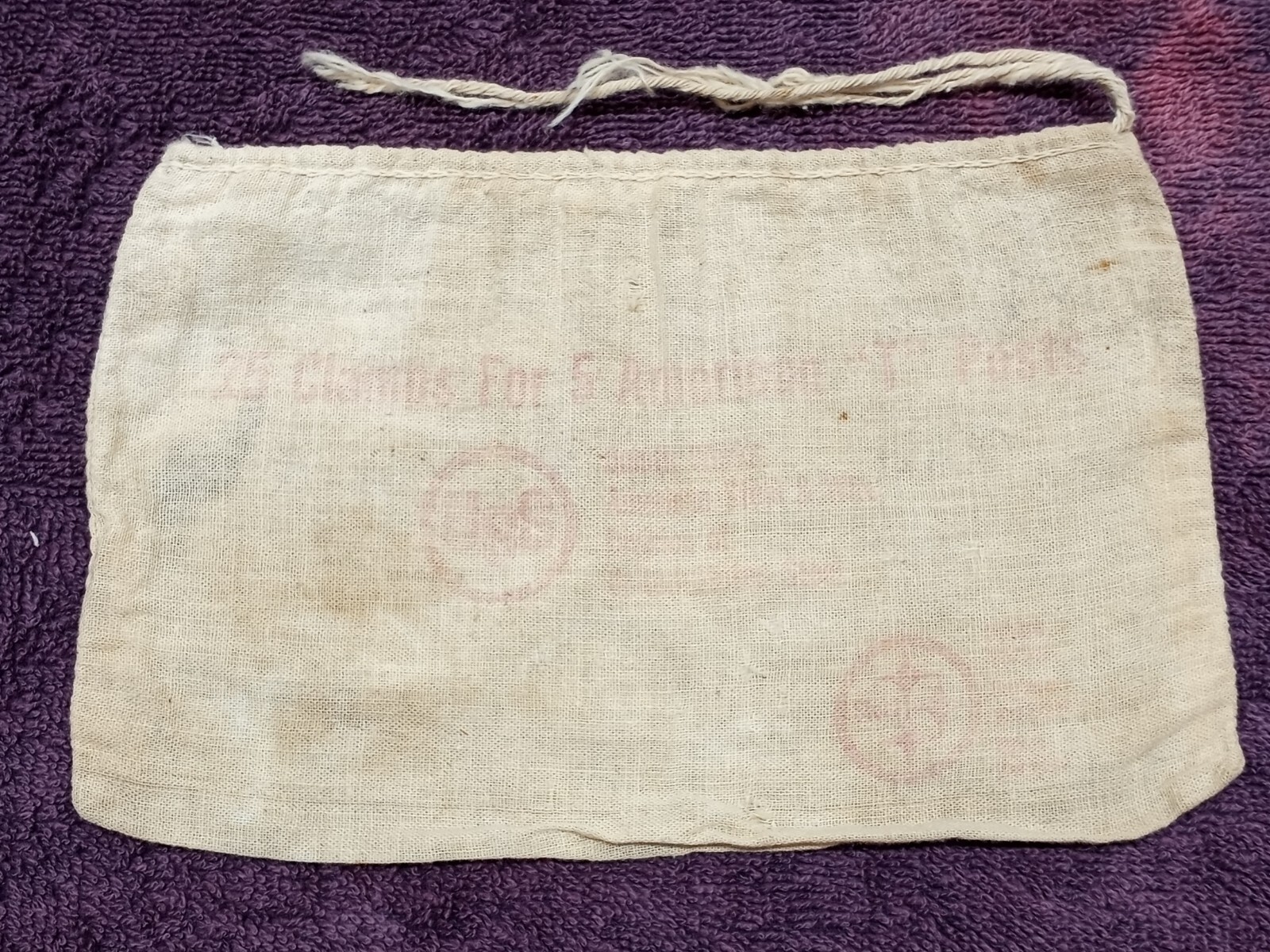 Vintage CLOTH BAG USS 25 CLAMPS FOR 5 AMERICAN T POST US STEEL