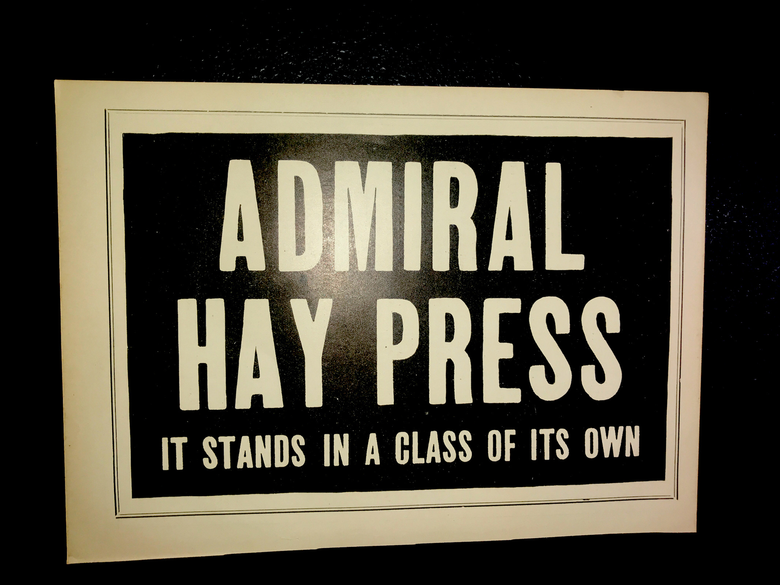 1905 Admiral Hay Press Farm Advertising – Kansas City – Missouri