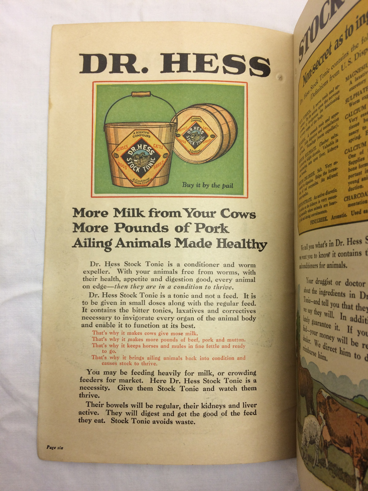 Vintage Dr Hess & Clark Inc Line Catalog Farm Advertising Agriculture