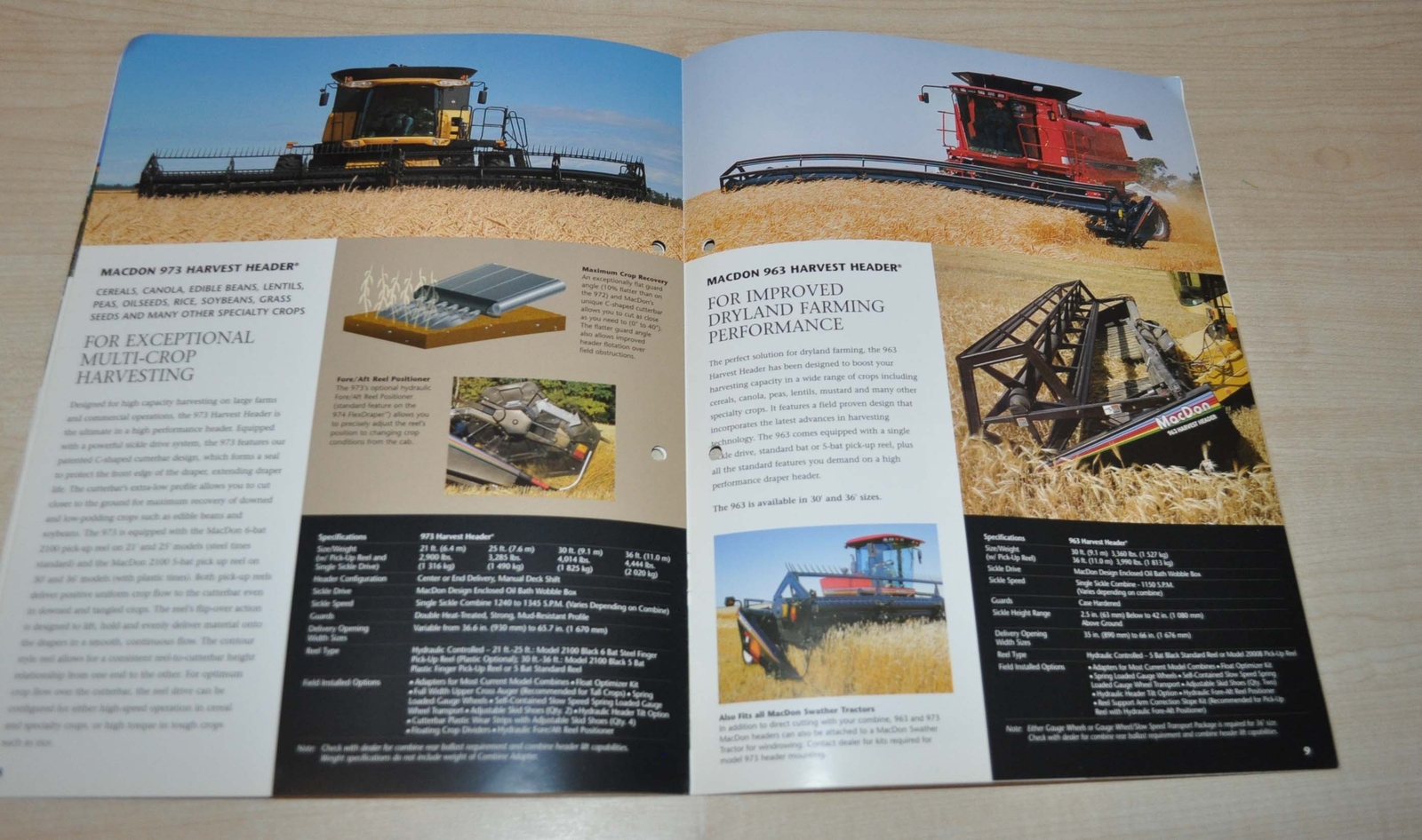 MacDon Draper Headers Combine Harvester Tractor Brochure Prospekt