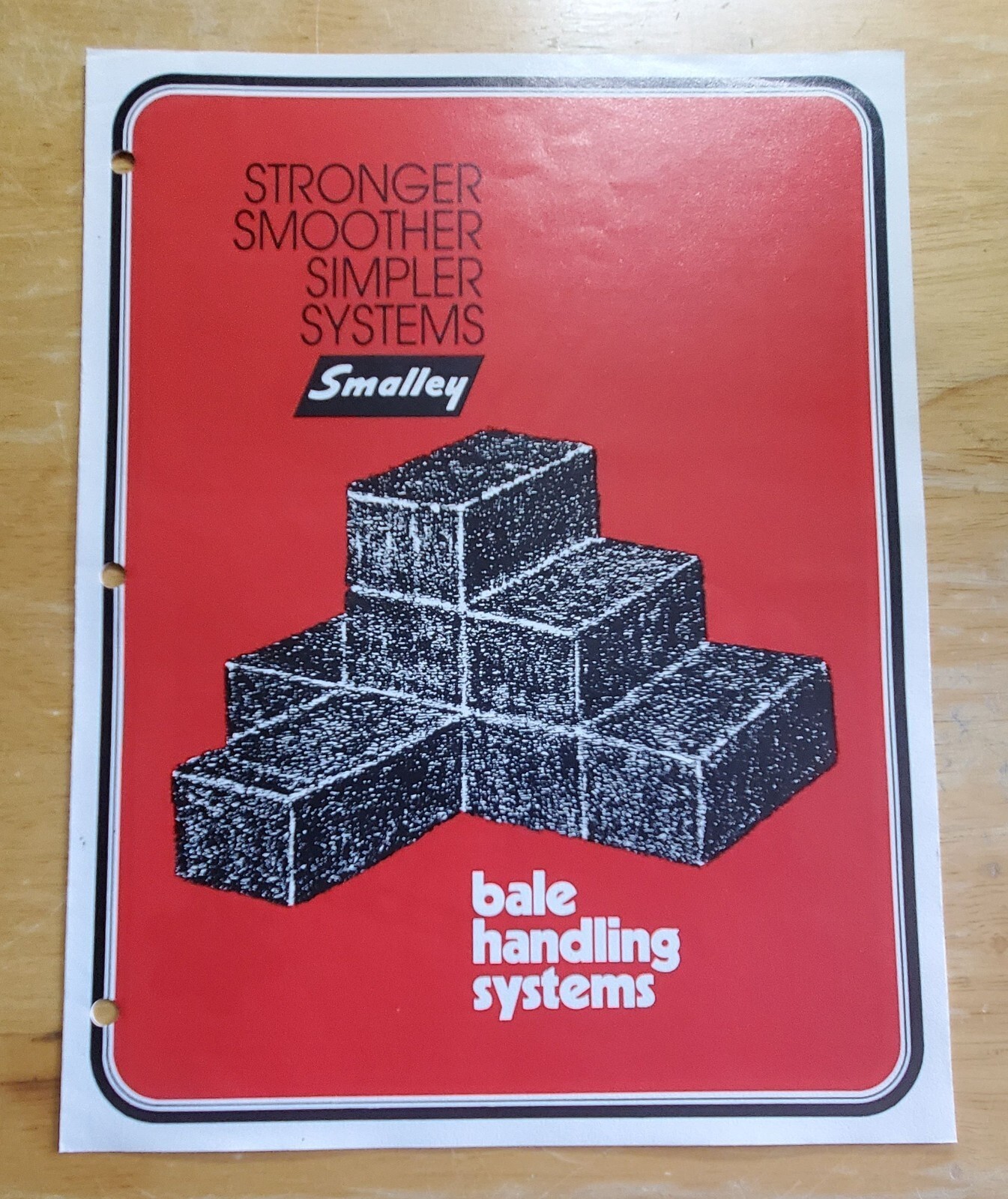 Smalley Bale Handling Systems 1616 Brochure Pamphlet Specs Manitowoc Wisconsin