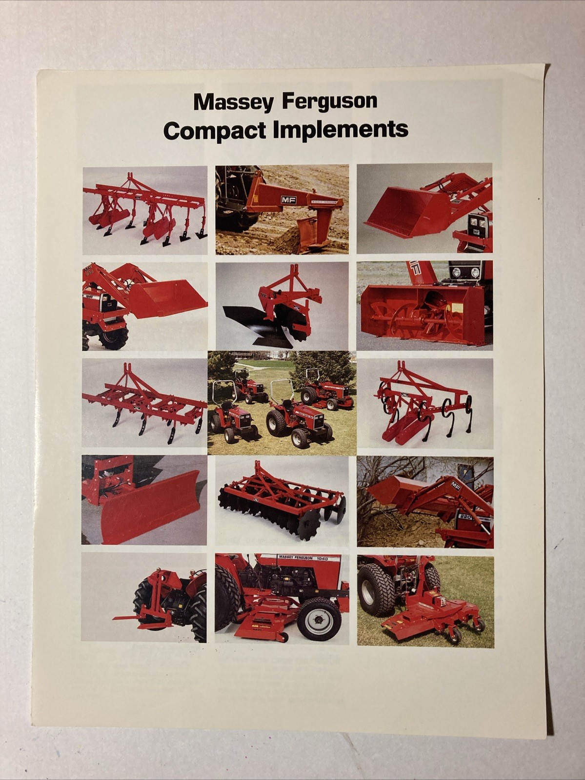 MASSEY-FERGUSON COMPACT IMPLEMENTS 4 PAGES SALES BROCHURE
