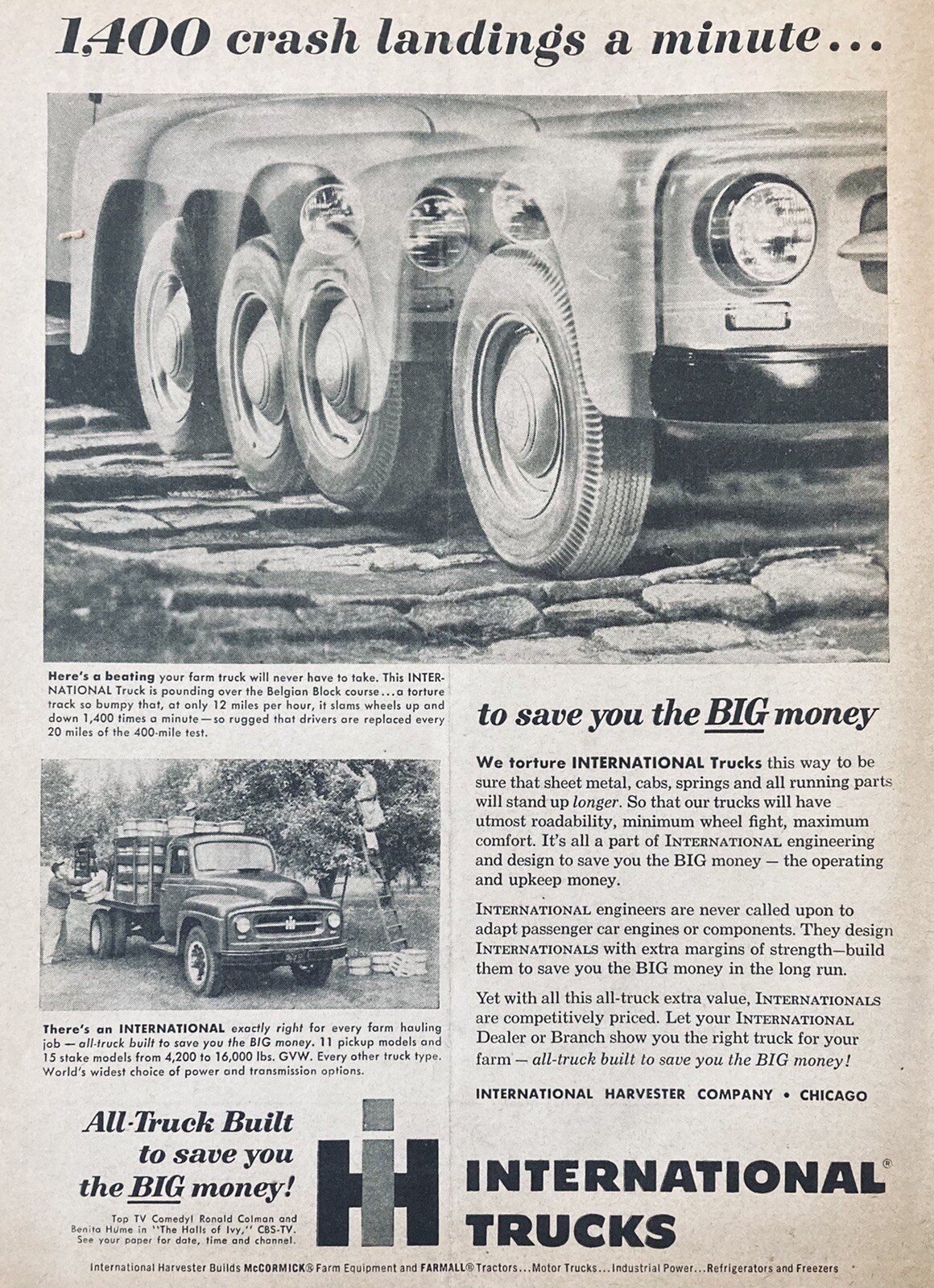 1955 AD.(XG8)~INTERNATIONAL HARVESTER CO. HEAVY DUTY FARM TRUCKS