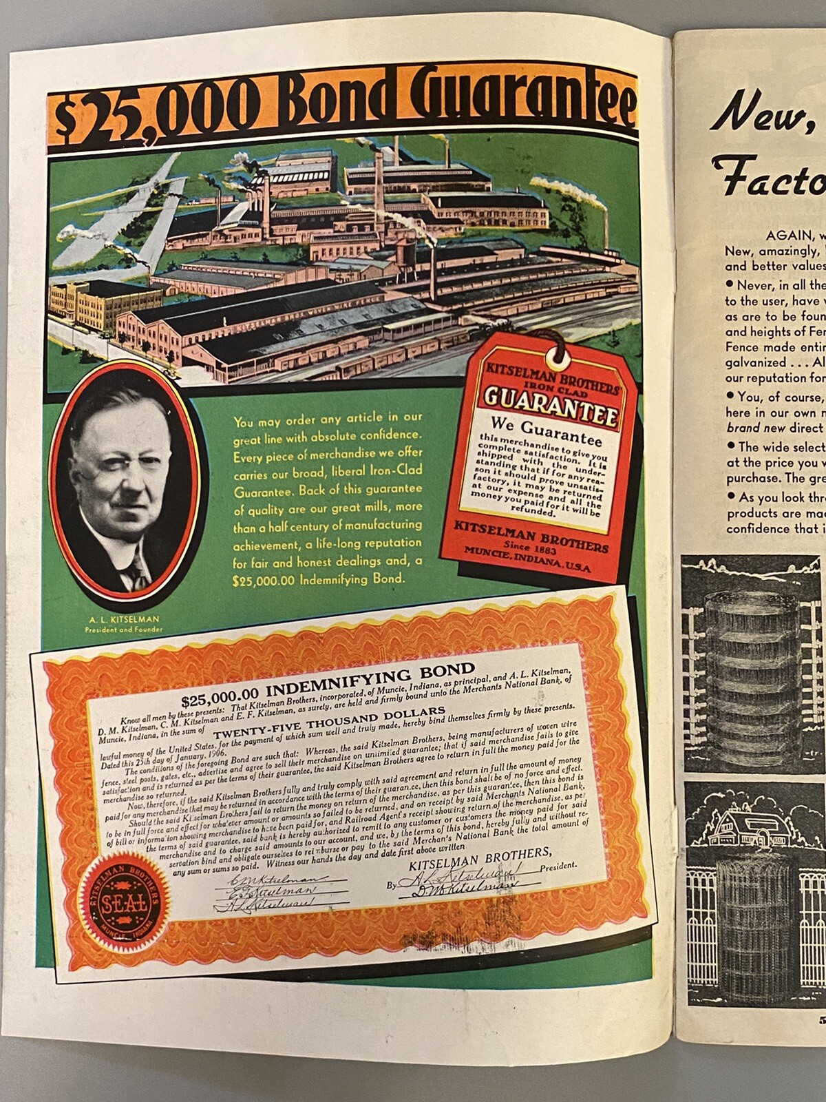 VINTAGE 1936 KITSELMAN FENCE CATALOG KITSELMAN BROTHERS MUNCIE, INDIANA
