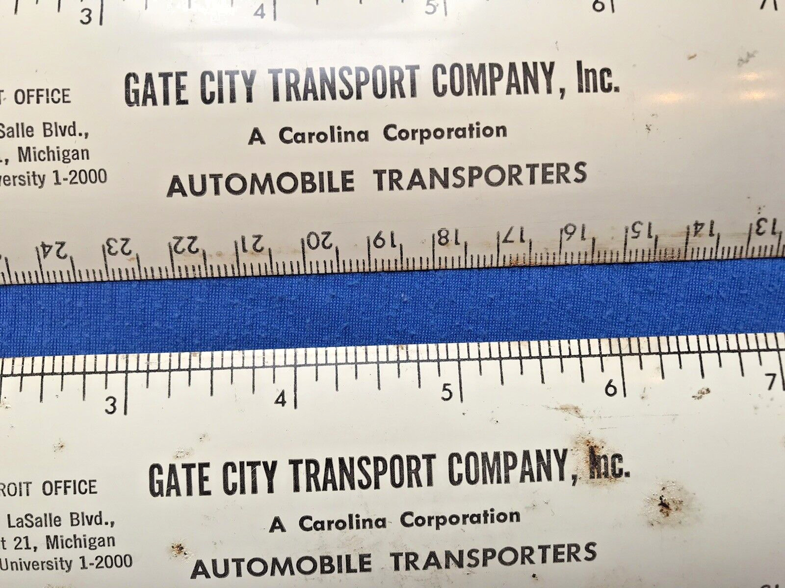 2 Vintage 1950 Metal Ruler w/Calendar Gate City Automobile Detroit Michigan SC
