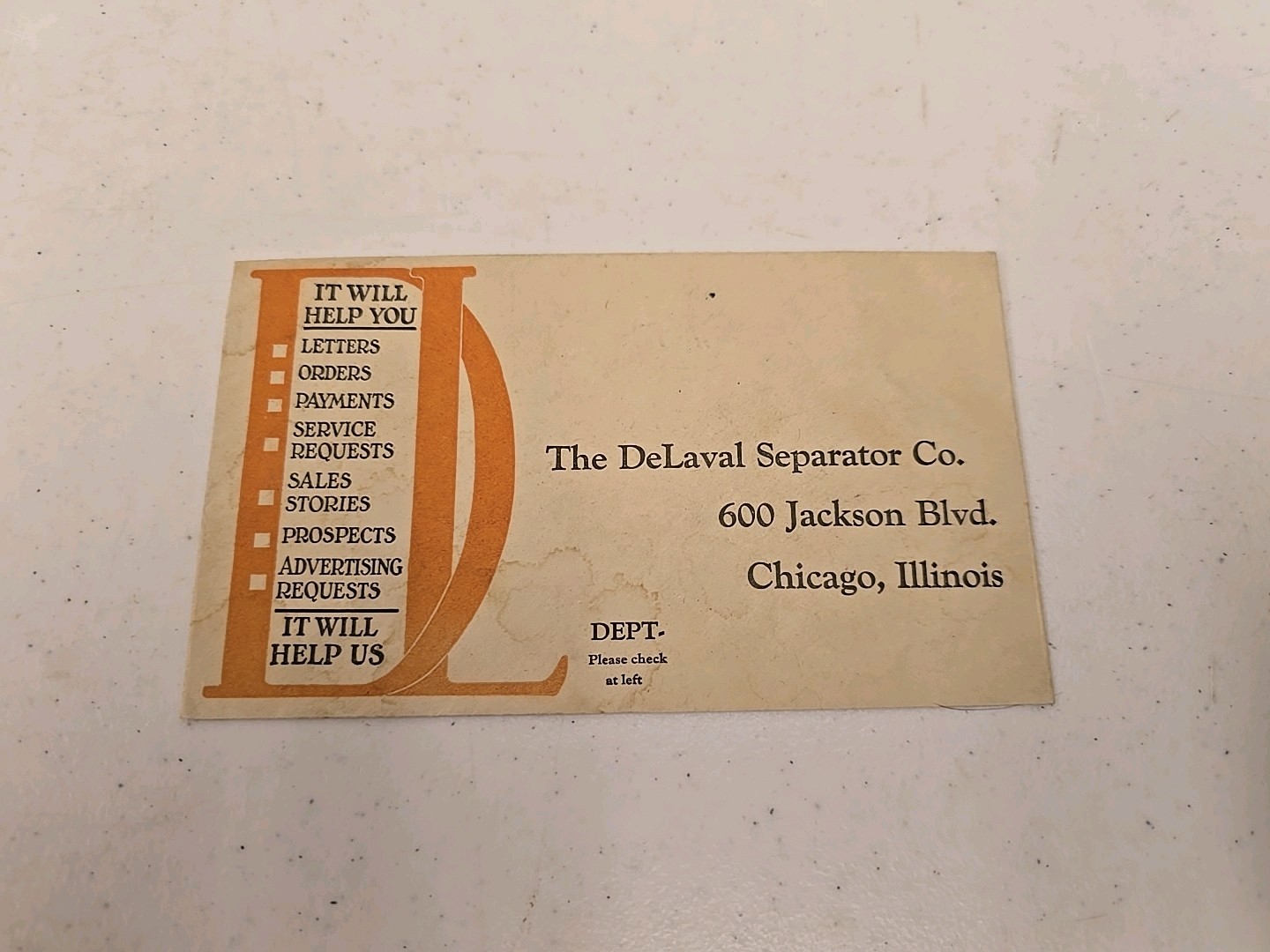 Vintage De Laval Seperator Chicago Advertising Illustrated Letter Cover Envelope