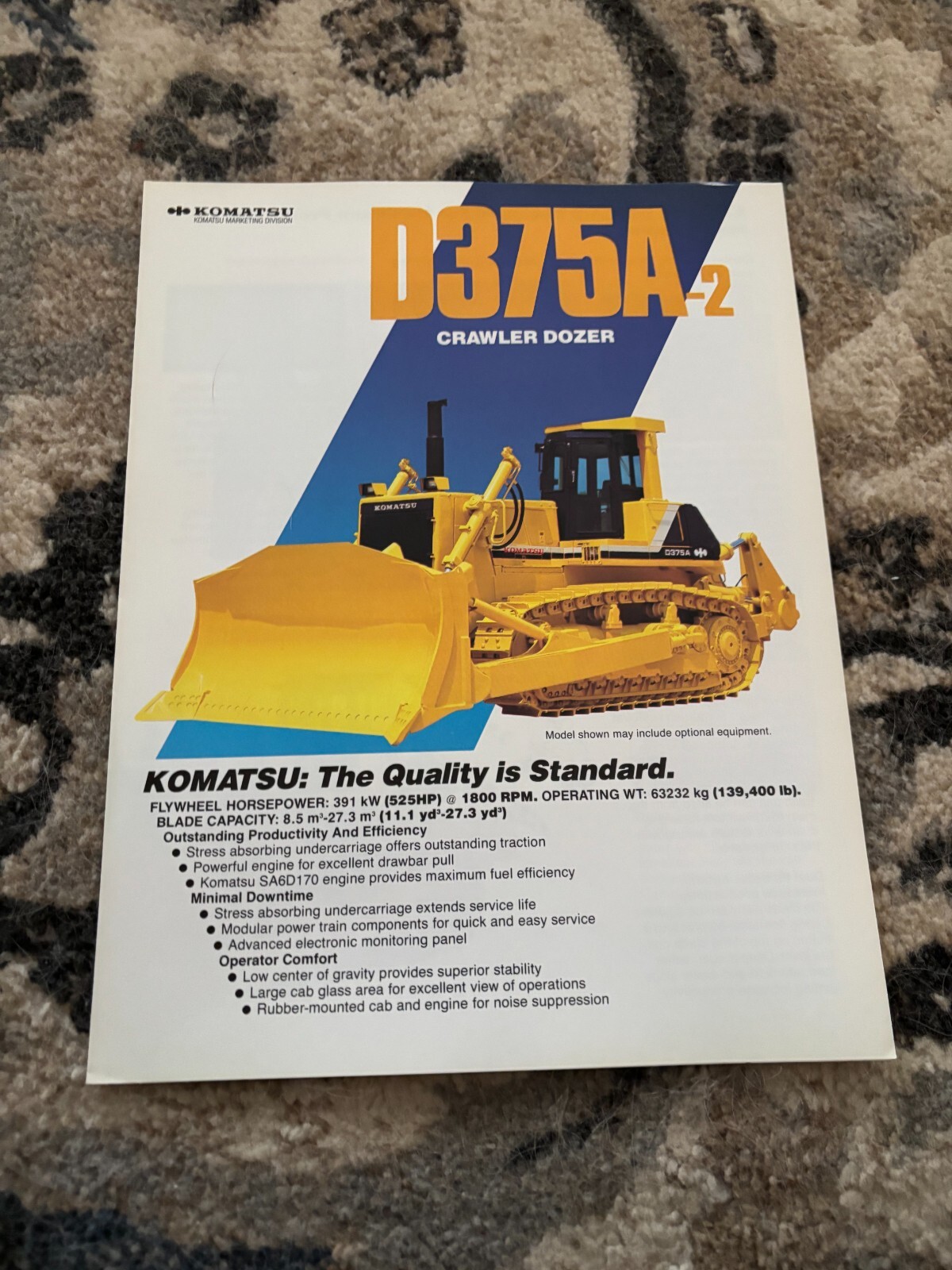 Komatsu D375A Crawler Tractor Dozer Brochure FCCA25