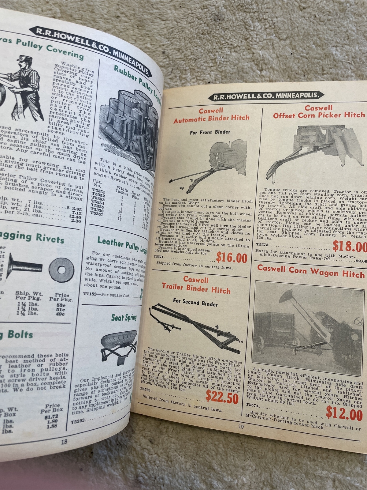 R.R. Howell & Co. Thresher & Power Farming Supplies Catalog T-38