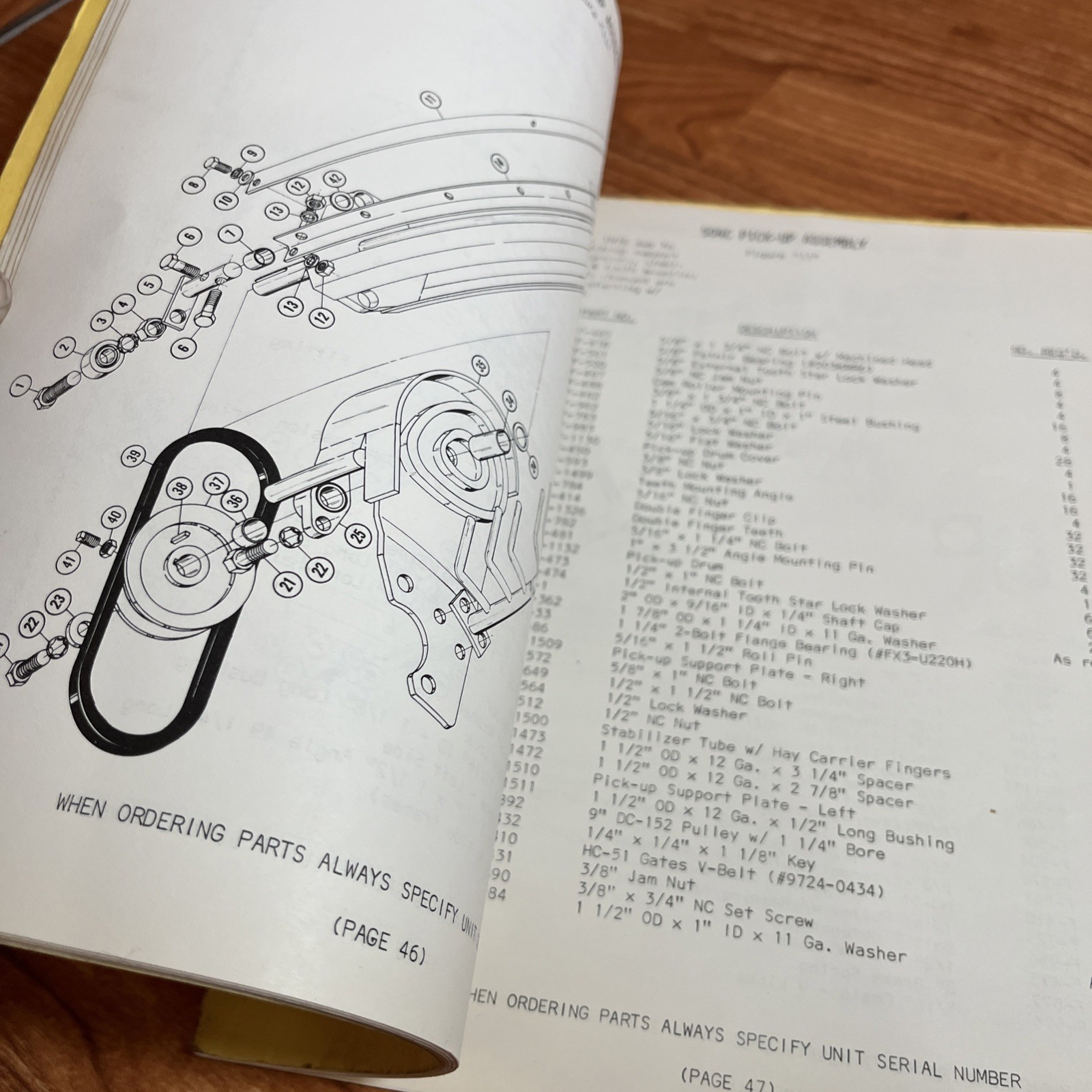 1975 Vermeer 504C Round Baler Operators Manual Including Parts List