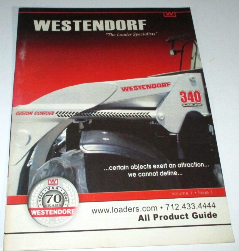 *Westendorf Loader 2004 Full Line Sales Manual Catalog Brochure APG-090440M 70th