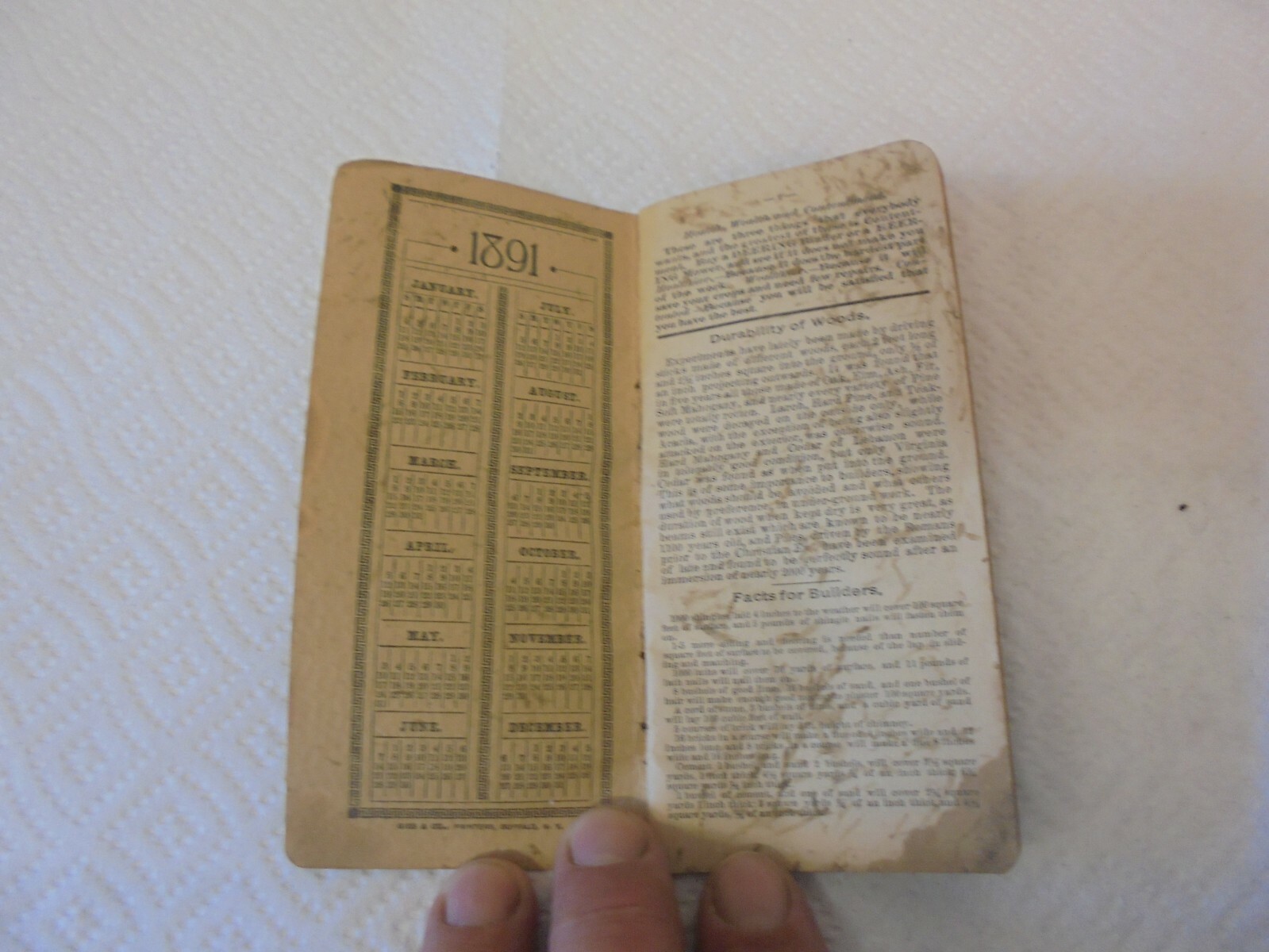 pocket notebook william deering chicago 1891 grain grass cutting machinery rough