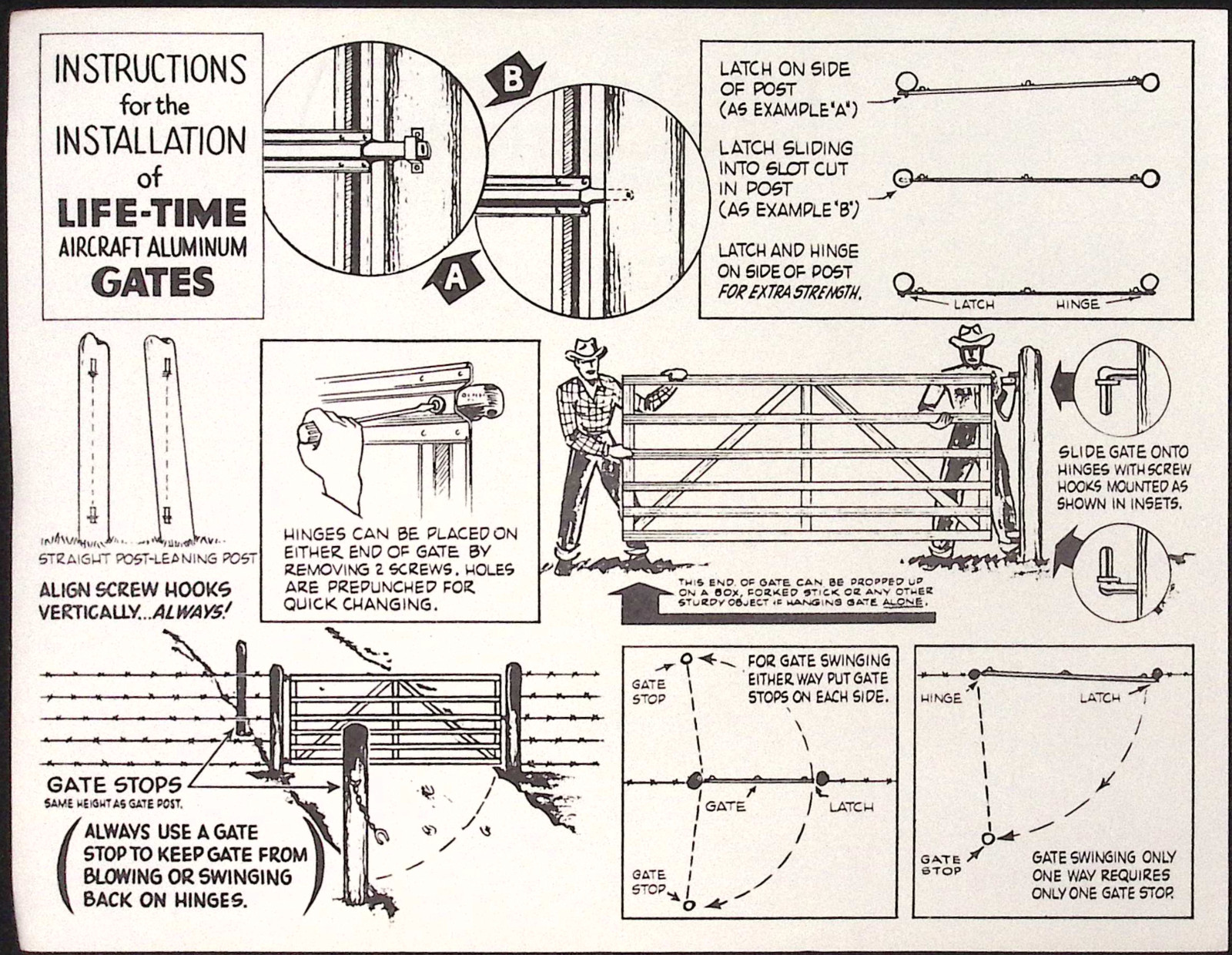 1952 Wayside Air-Craft Aluminum Life-Time Gates Illustrated Brochure