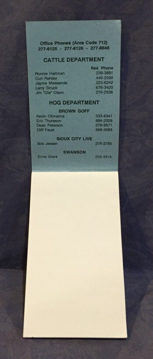 Brown-Goff-Swanson-Gilmore-Carroll Sioux City Livestock Advertising Notebook