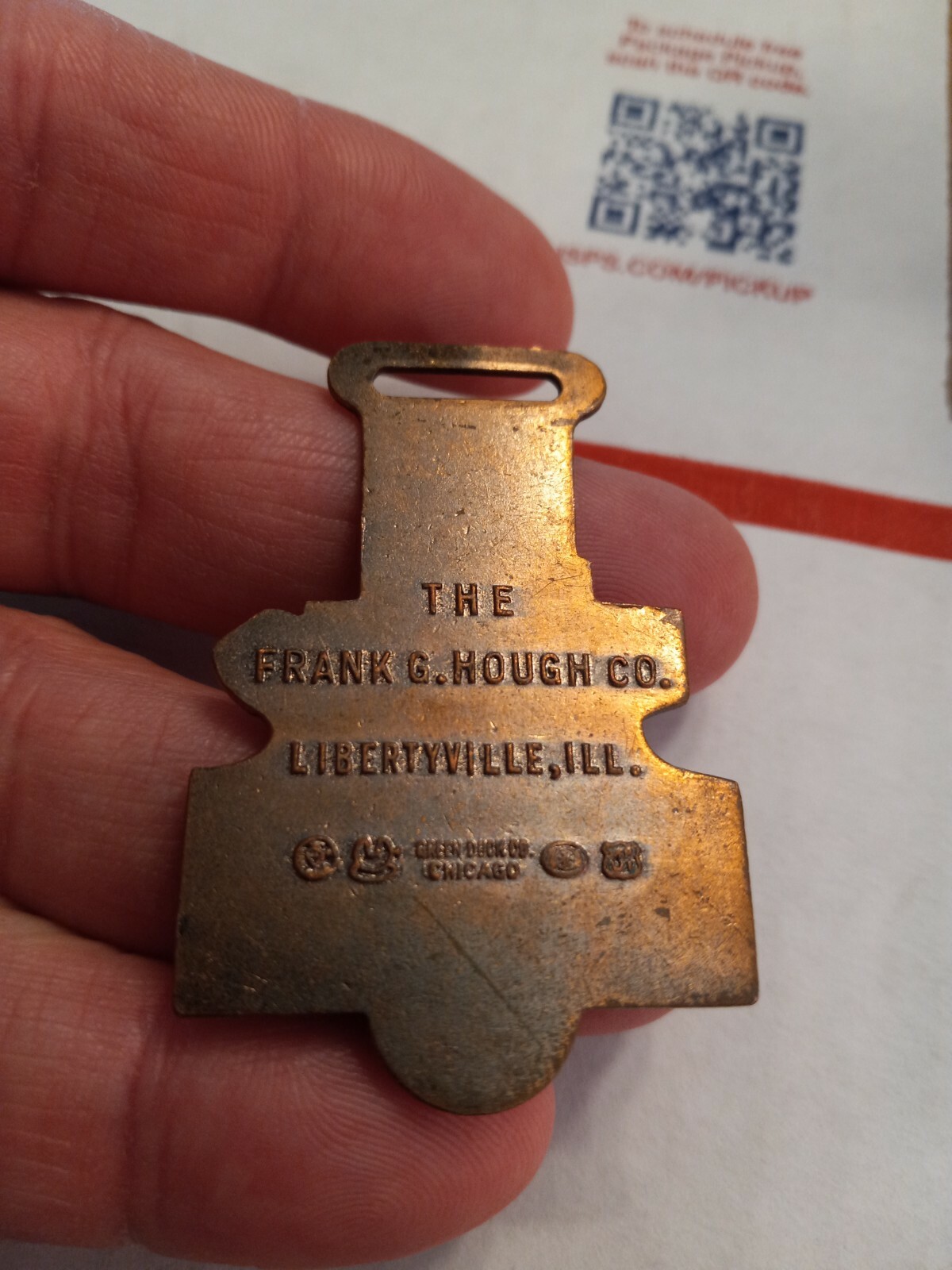 Payloader Design Award Key-Fob, Frank G Hough Co, Watch Fob, Key chain, Vintage