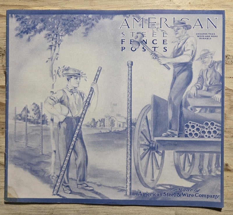 (2) 1913-14 American Steel Fence Posts Adv Catalogs American Steel & Wire Co