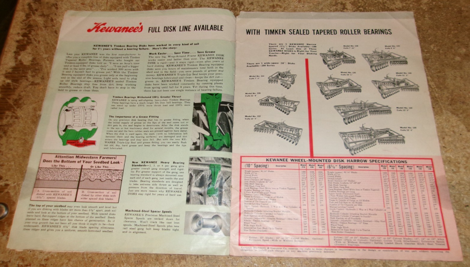 1958 kewanee full-line brochure in good shape used
