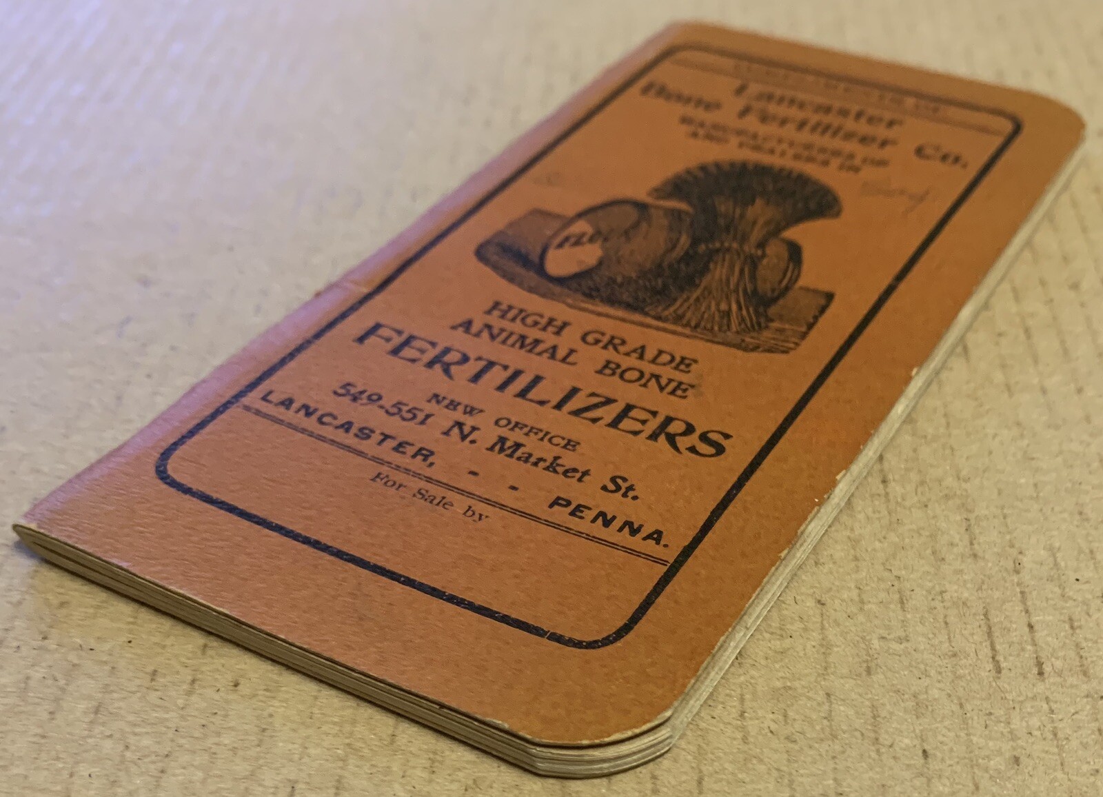 Lancaster Bone Fertilizer Co 1910 antique note book advertising PA animal 38 pg